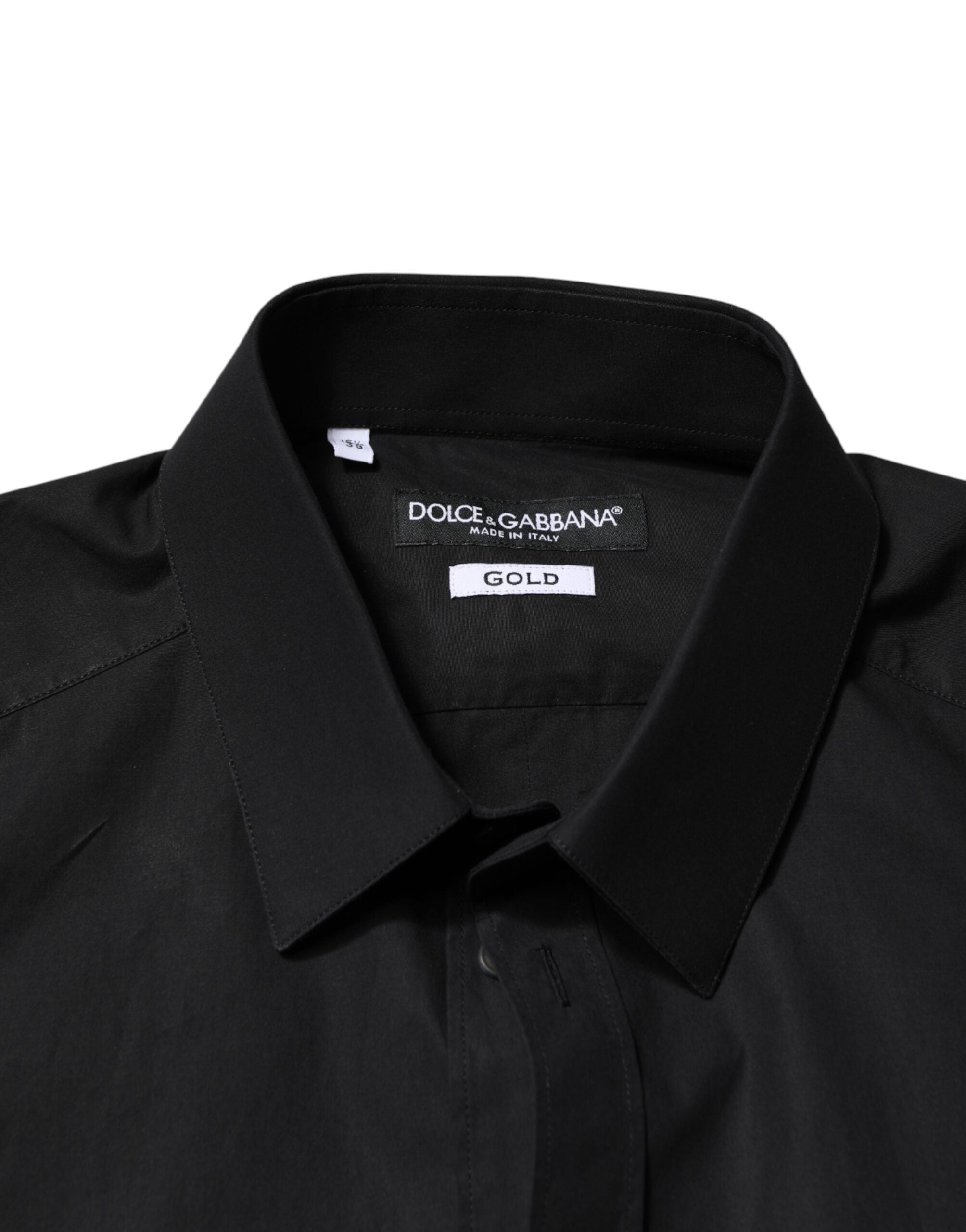 Dolce & Gabbana Schwarzes GOLD Baumwoll-Herrenhemd für formelle Anlässe