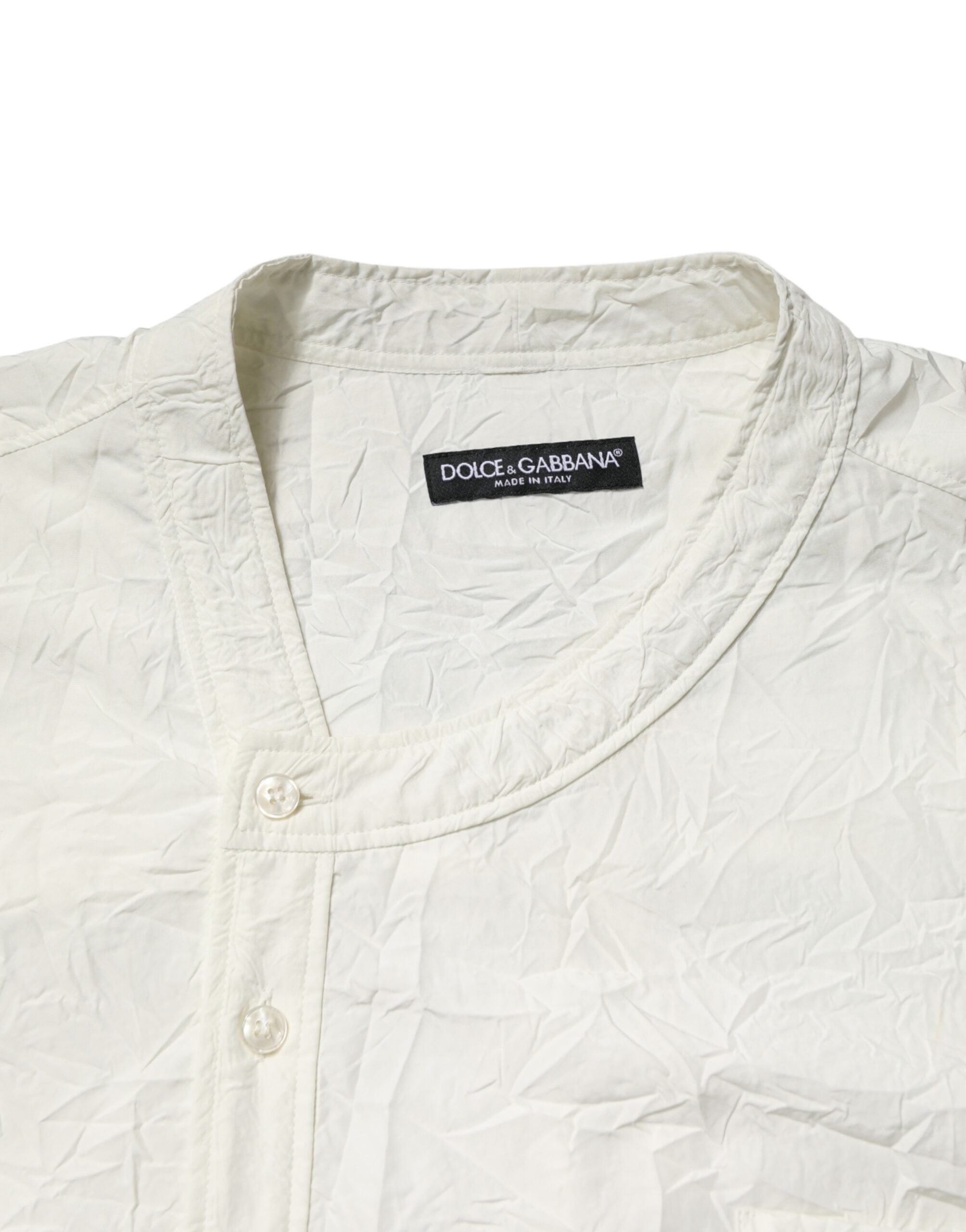 Dolce & Gabbana Weißes Herrenhemd aus Baumwolle mit langen Ärmeln