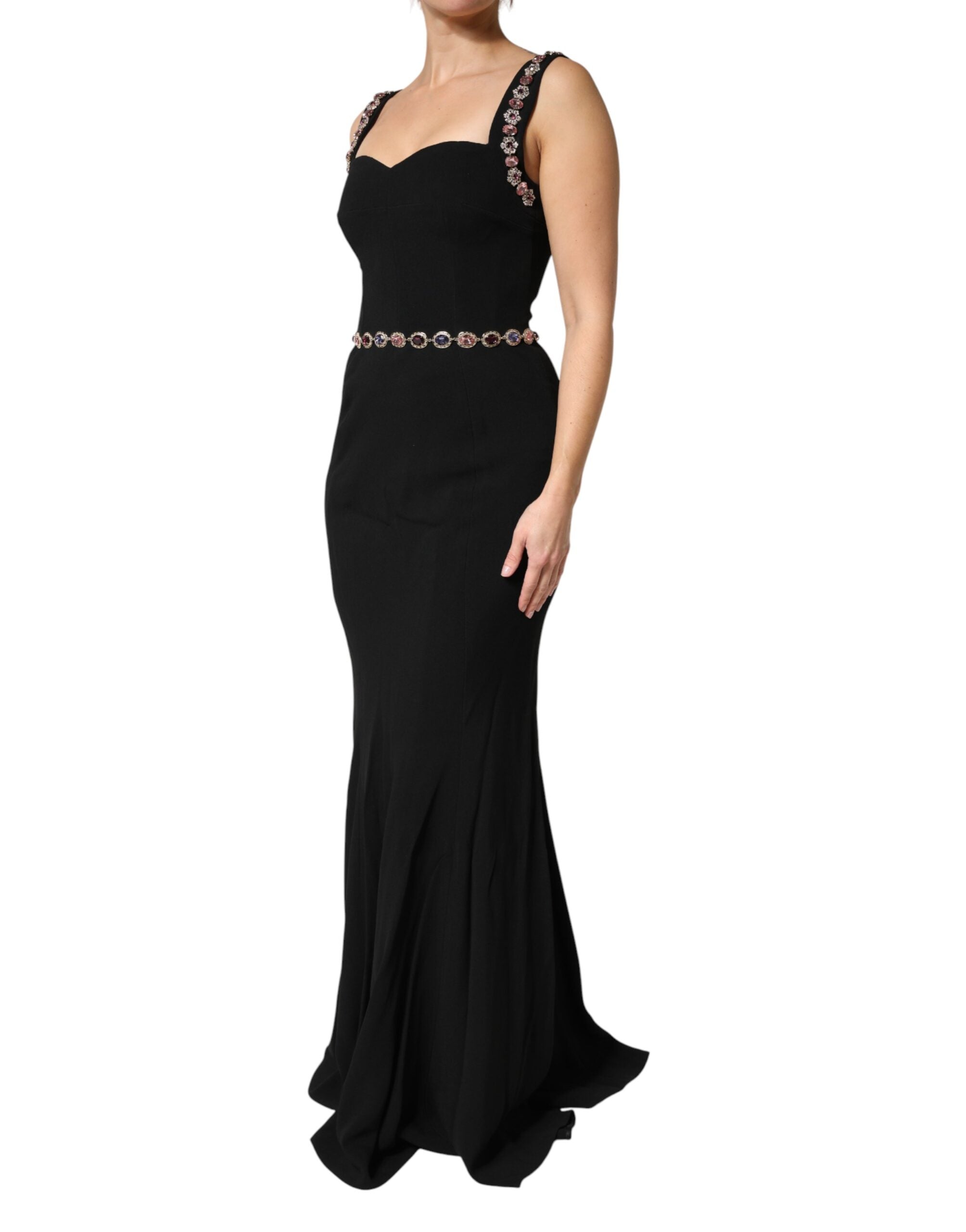 Dolce & Gabbana Schwarzes, verziertes Etui-Meerjungfrauen-Abendkleid