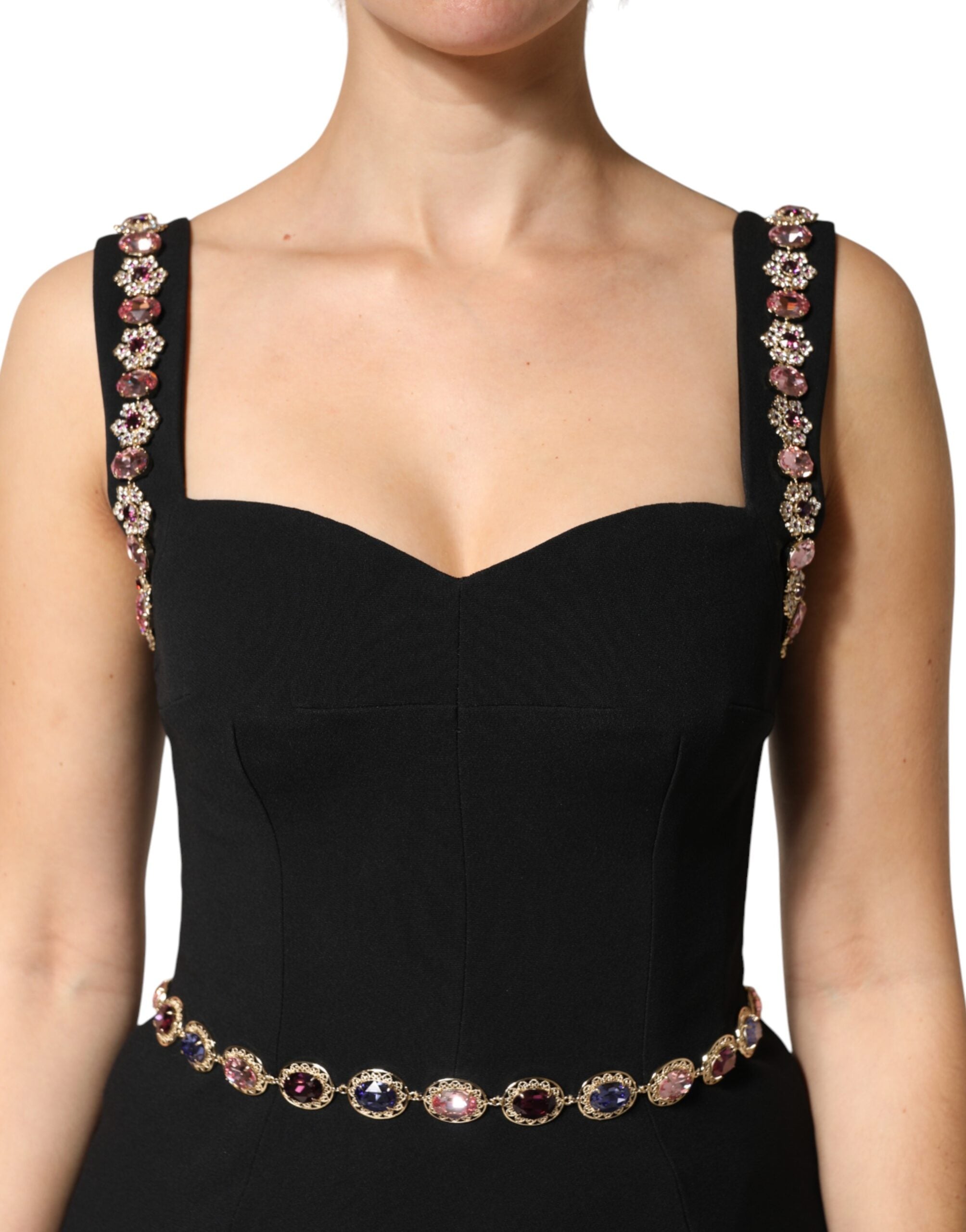 Dolce & Gabbana Schwarzes, verziertes Etui-Meerjungfrauen-Abendkleid
