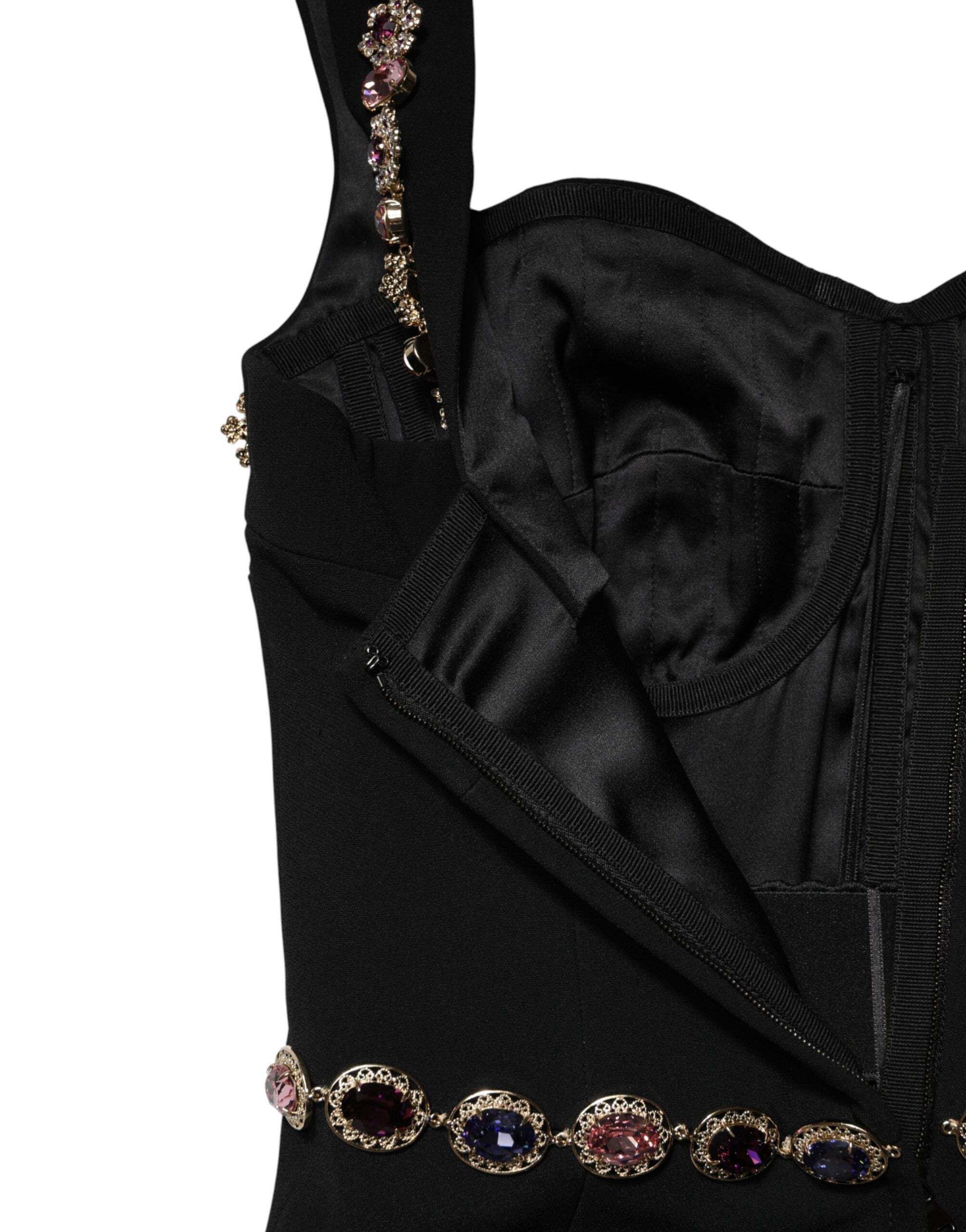 Dolce & Gabbana Schwarzes, verziertes Etui-Meerjungfrauen-Abendkleid
