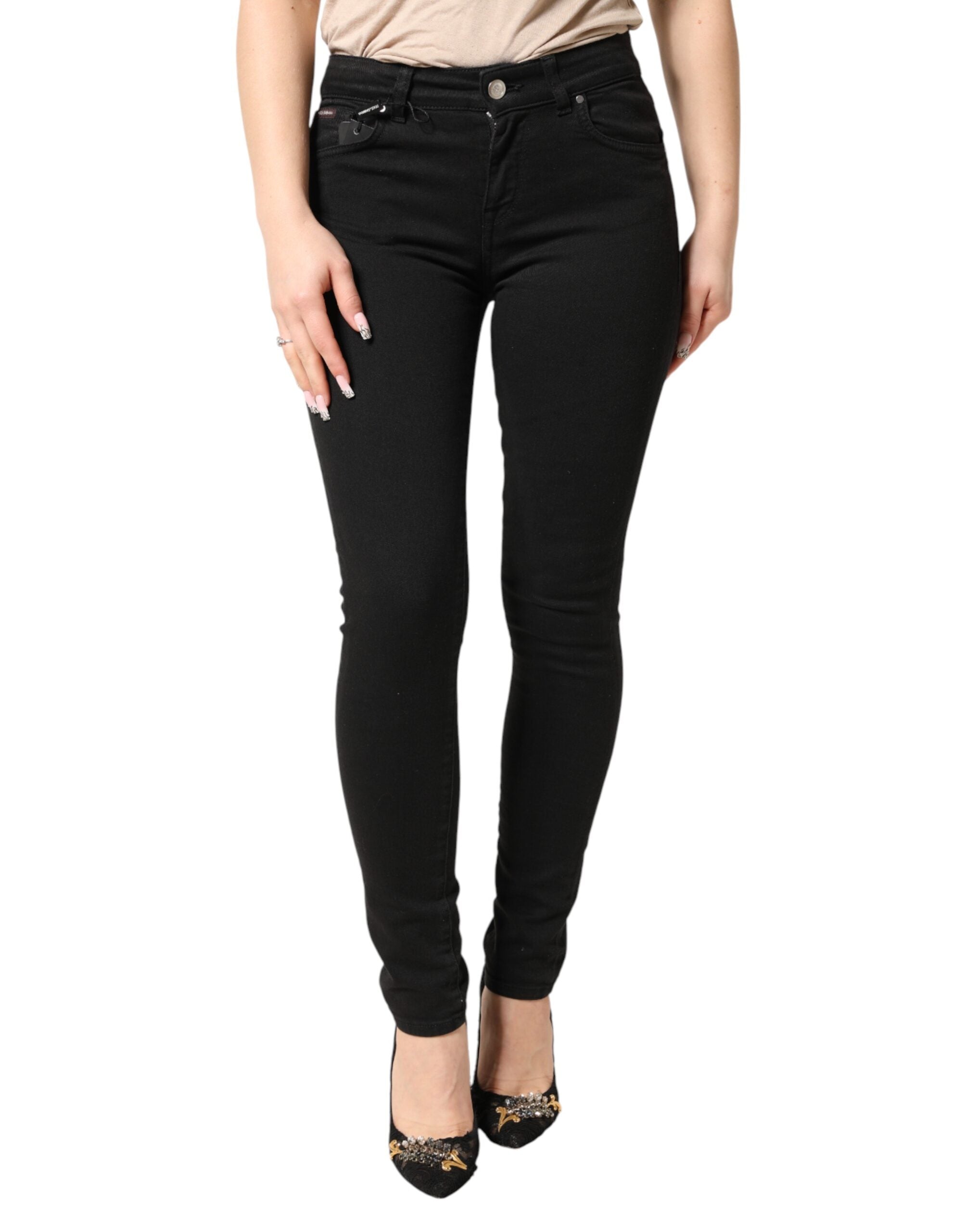 Dolce & Gabbana Schwarze Skinny-Jeans aus Baumwoll-Stretch
