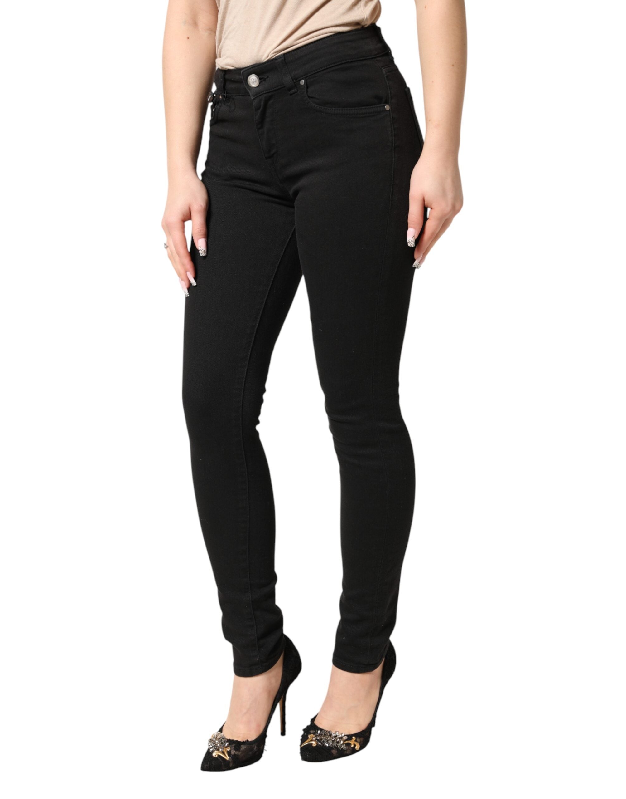 Dolce & Gabbana Schwarze Skinny-Jeans aus Baumwoll-Stretch