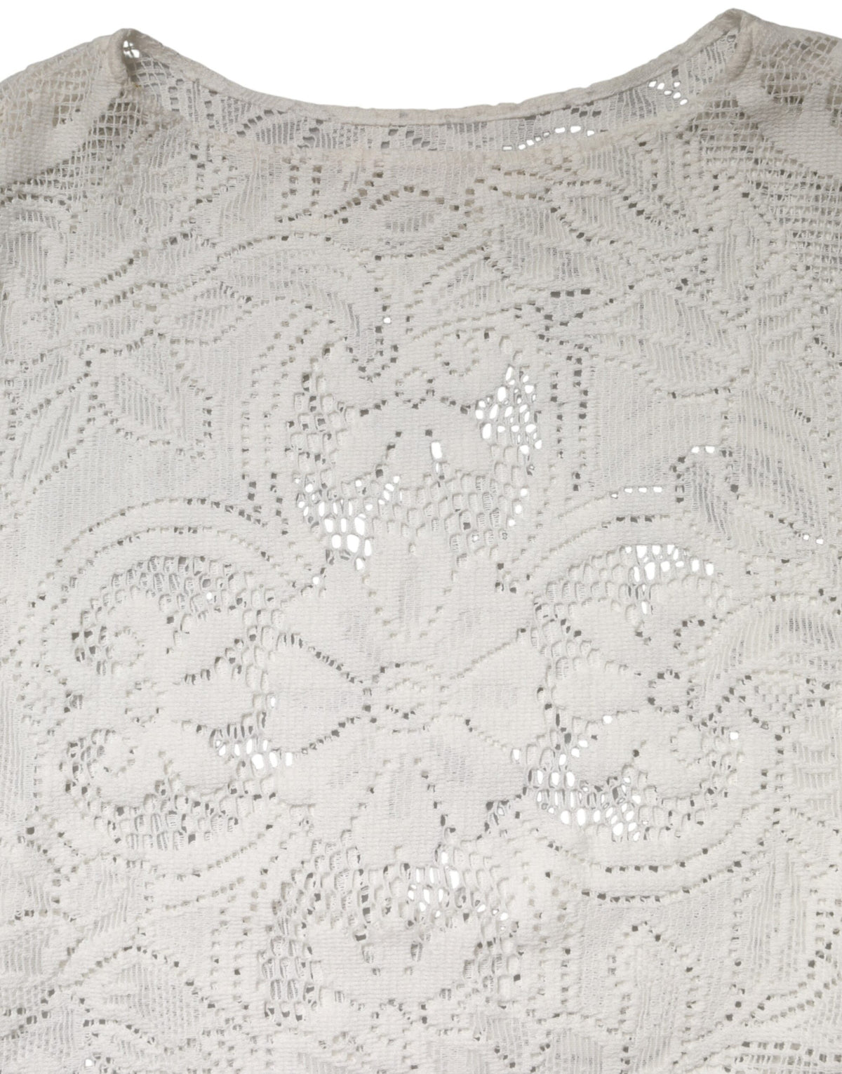 Dolce & Gabbana Weiße Bluse aus Baumwolle mit Stickerei und Spitze