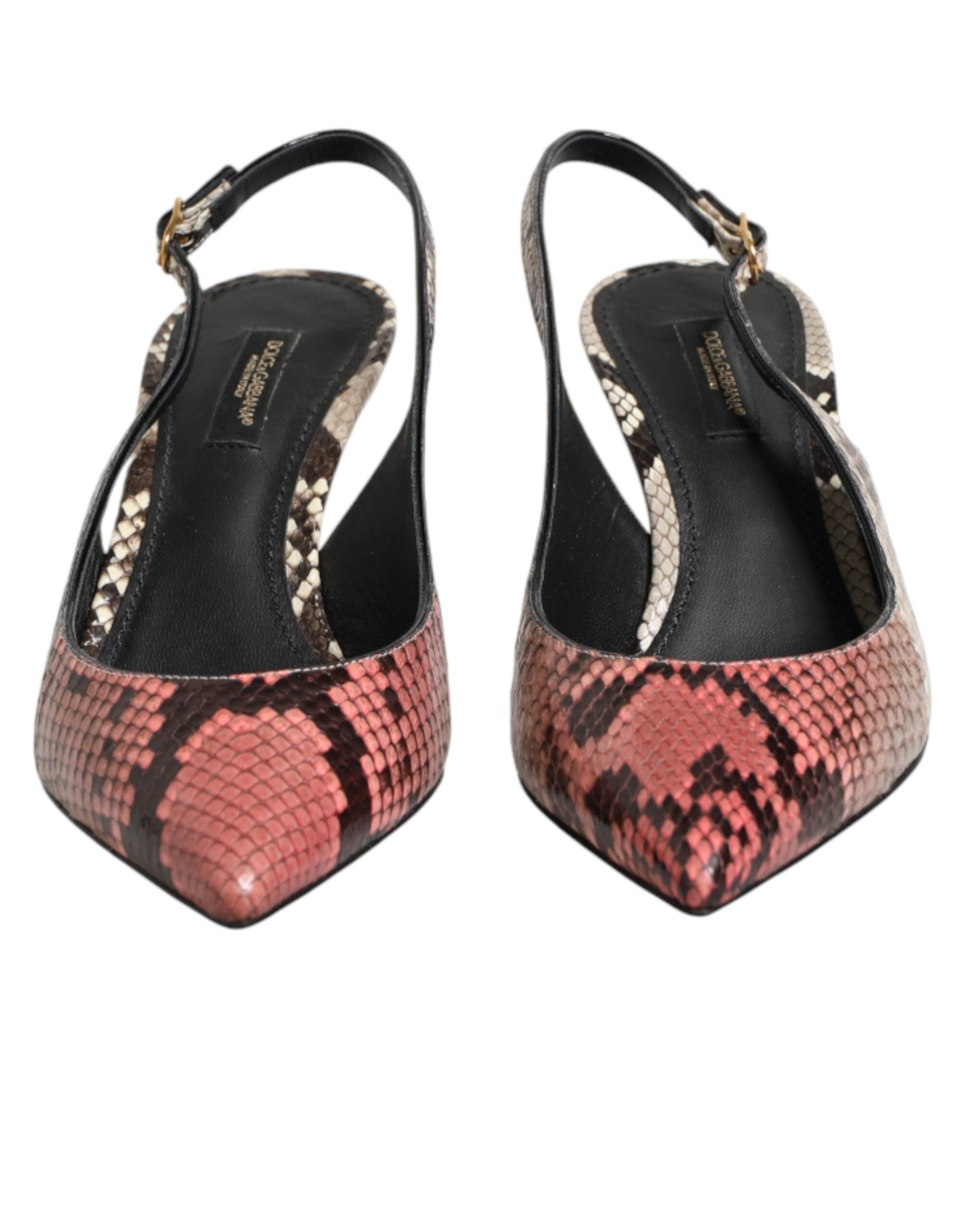 Dolce & Gabbana Mehrfarbige Leder-Slingback-Pumps