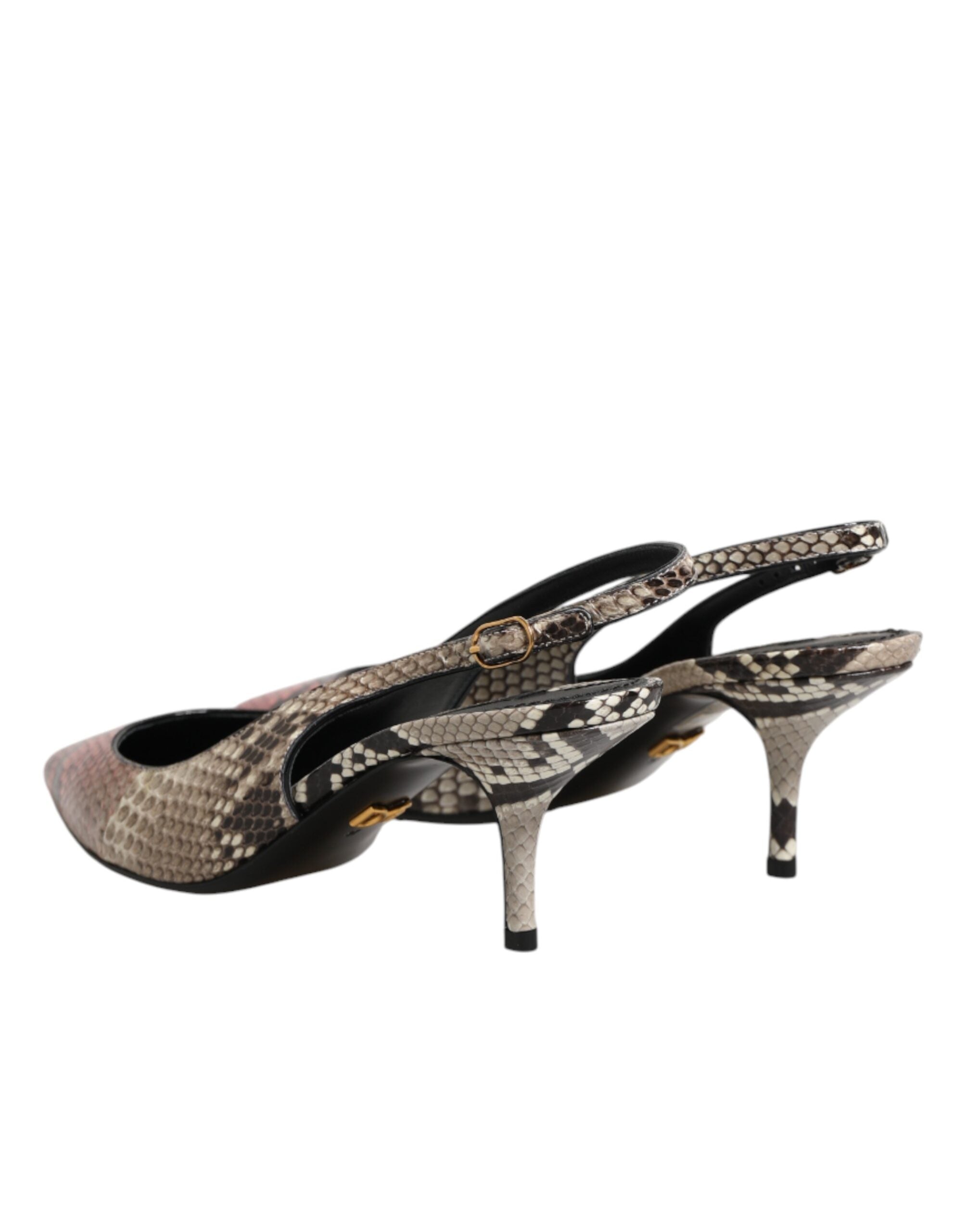 Dolce & Gabbana Mehrfarbige Leder-Slingback-Pumps