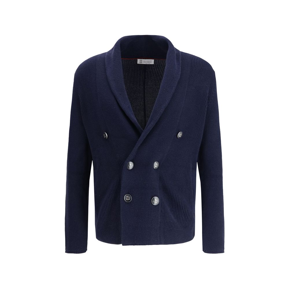 Brunello Cucinelli Blauer Baumwollcardigan
