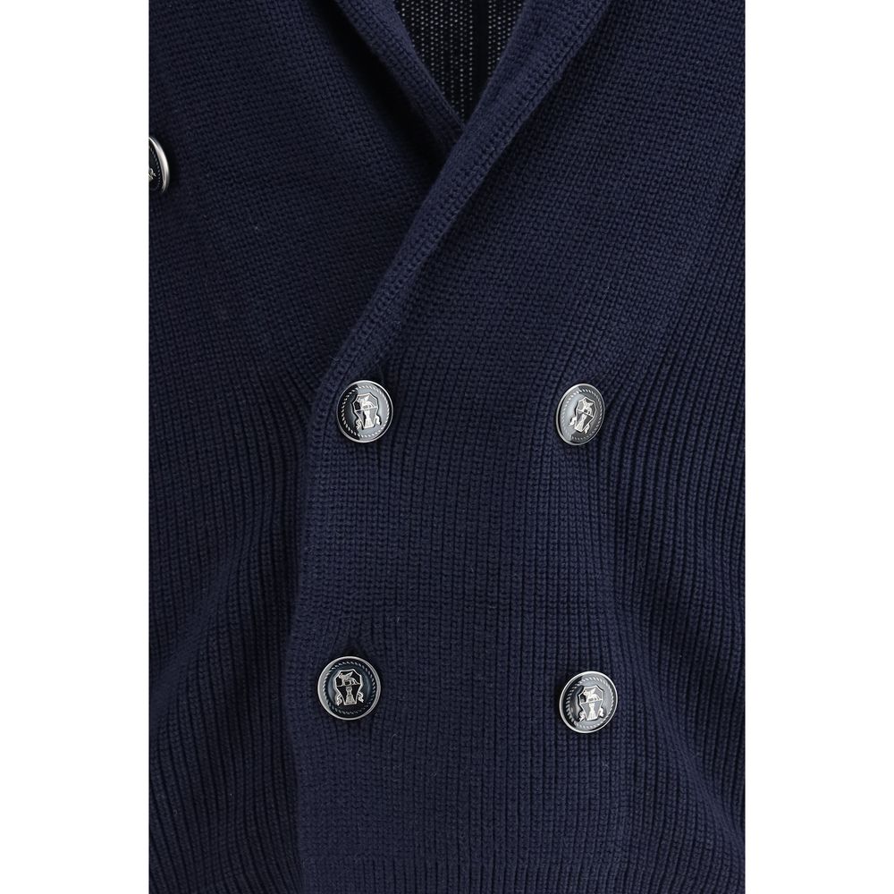 Brunello Cucinelli Blauer Baumwollcardigan