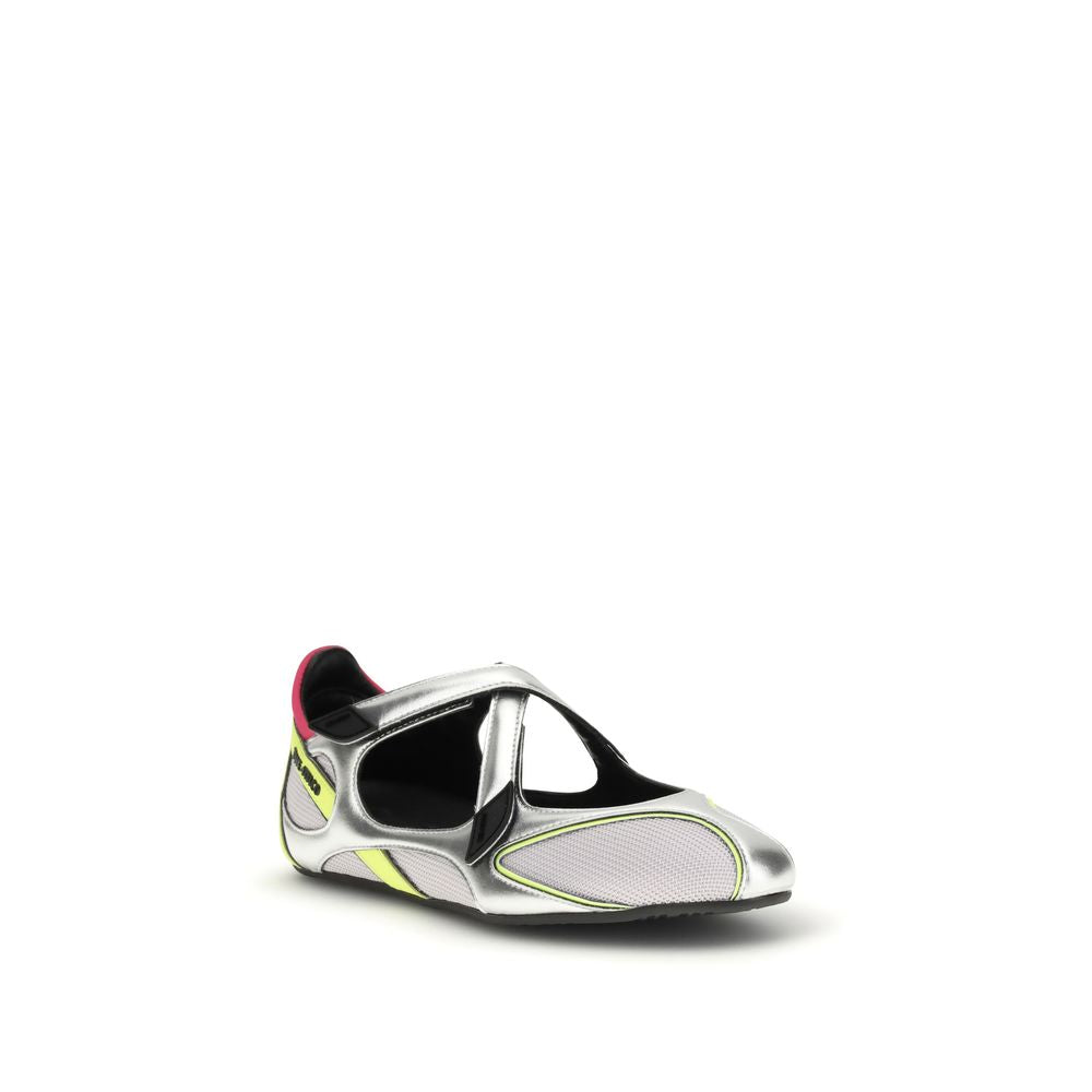 The Attico Silberne Ballerinas aus Polyurethan