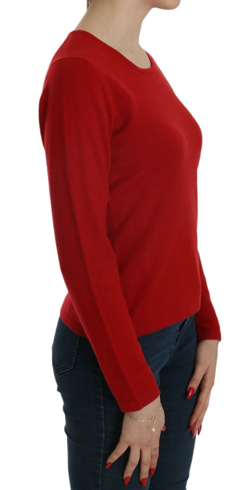 MILA SCHÖN Kaschmir-Pullover mit Rundhalsausschnitt in Rot