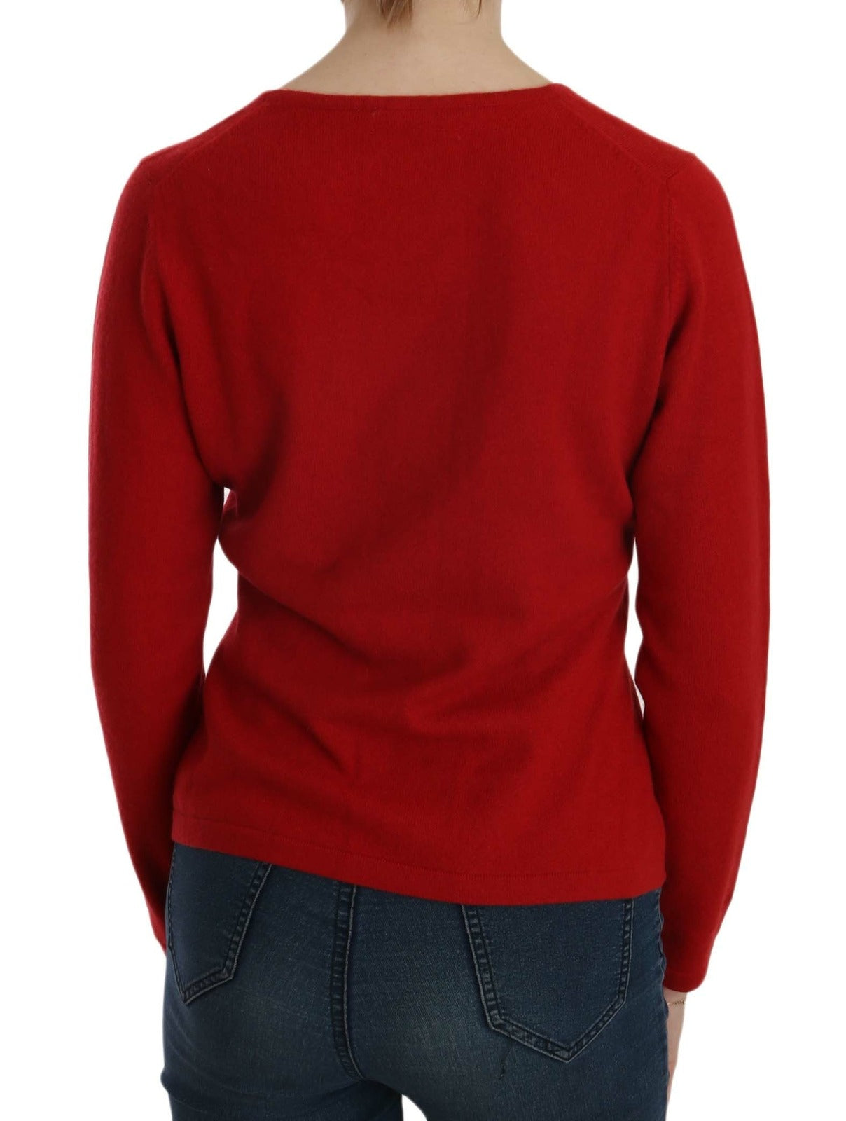 MILA SCHÖN Kaschmir-Pullover mit Rundhalsausschnitt in Rot