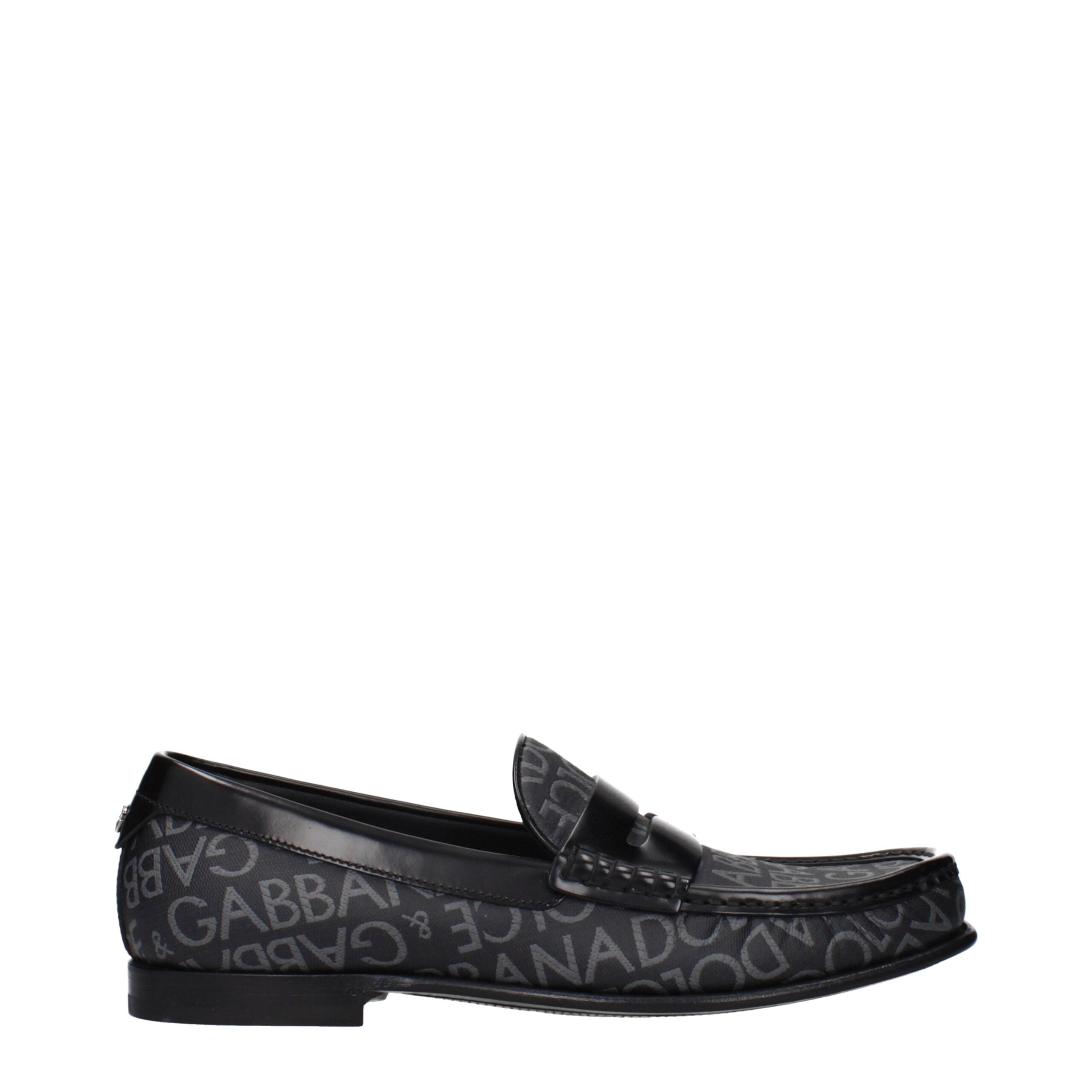 Dolce & Gabbana Schwarze Loafer aus Stoff zum Hineinschlüpfen