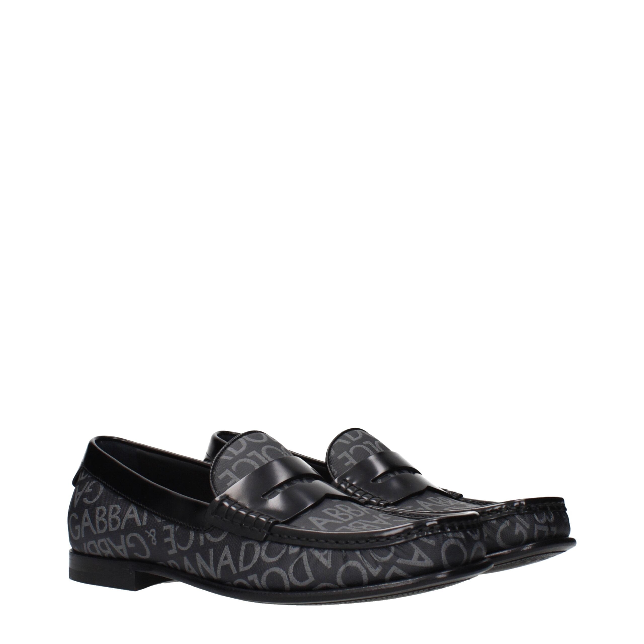 Dolce & Gabbana Schwarze Loafer aus Stoff zum Hineinschlüpfen
