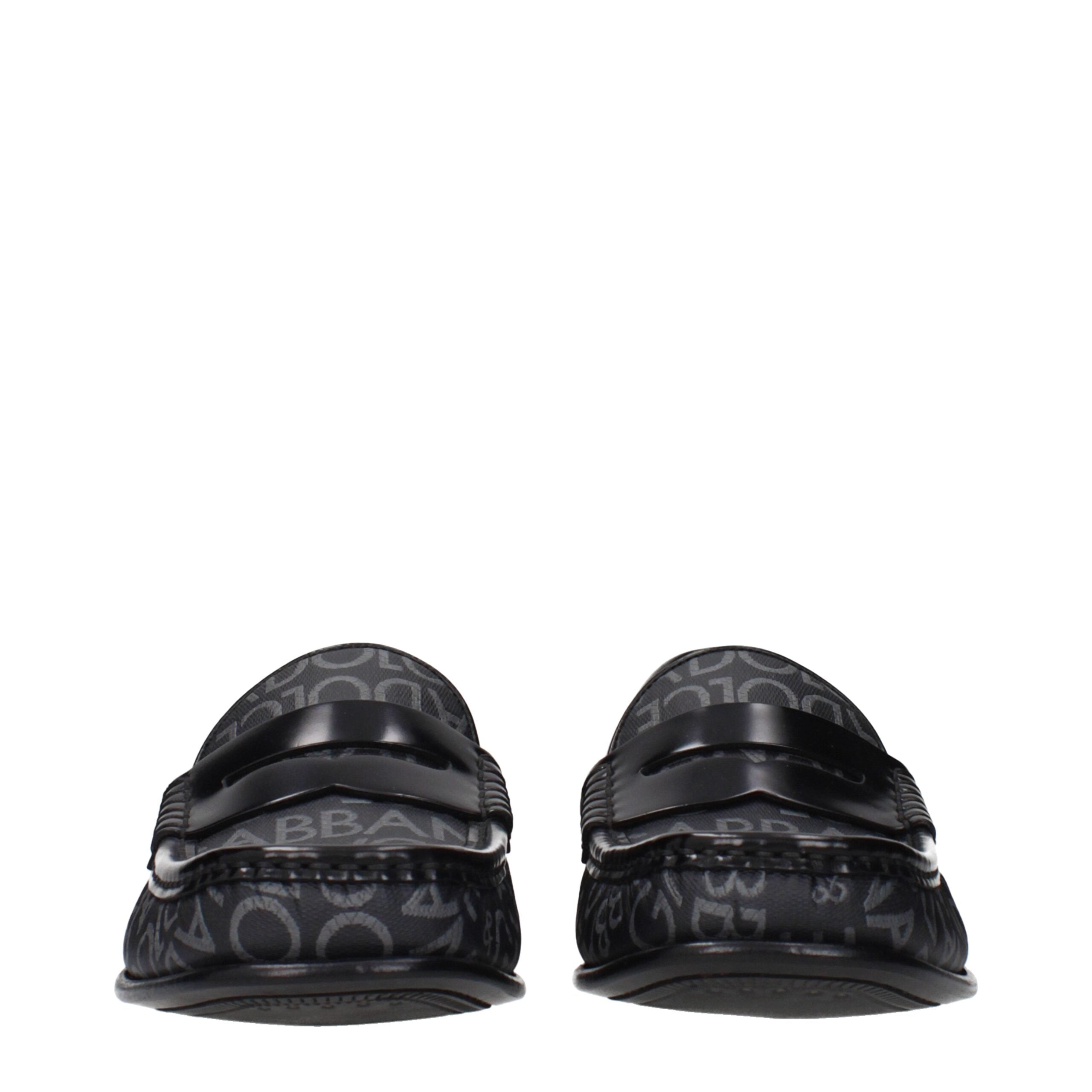 Dolce & Gabbana Schwarze Loafer aus Stoff zum Hineinschlüpfen