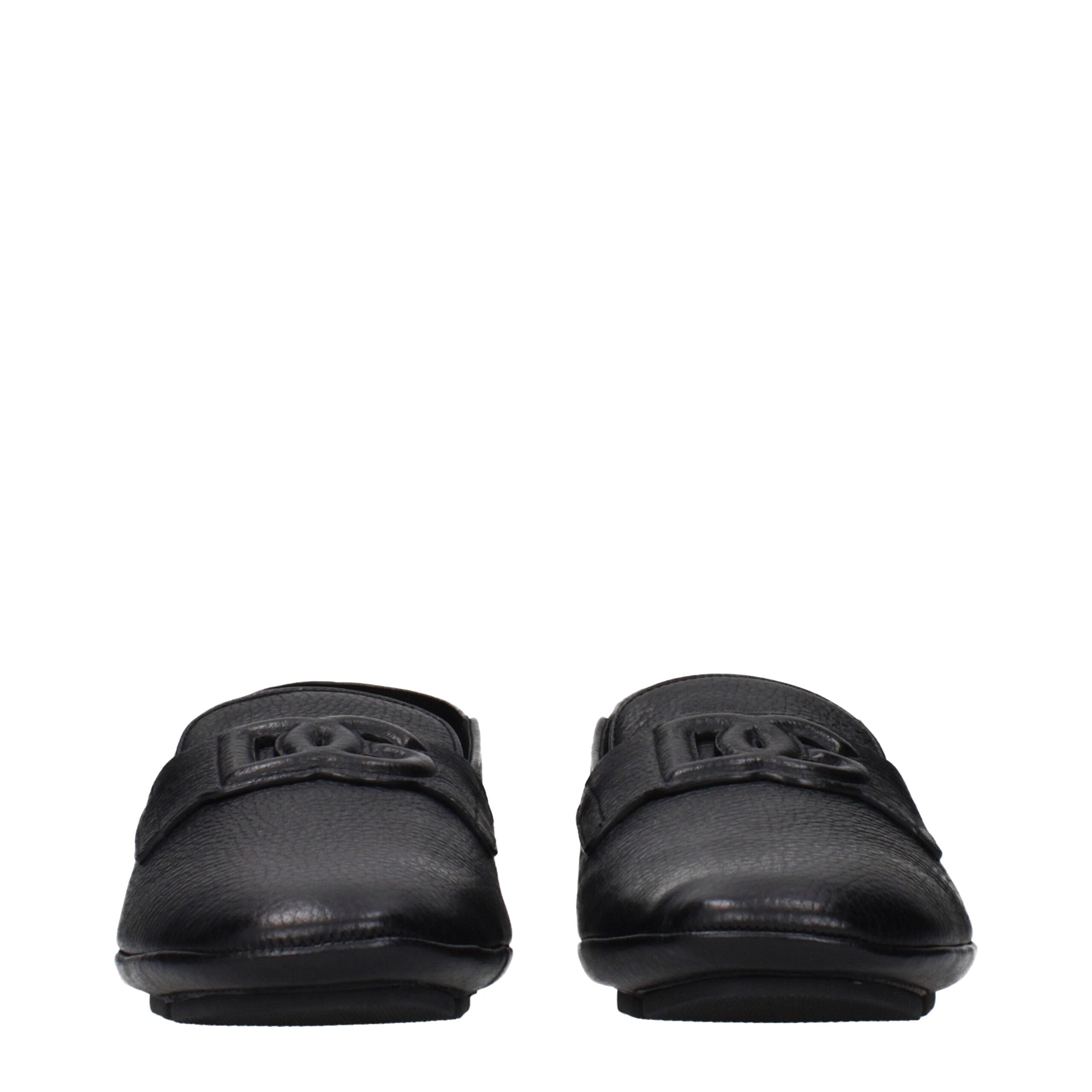 Dolce & Gabbana Schwarze Leder Loafer zum Hineinschlüpfen