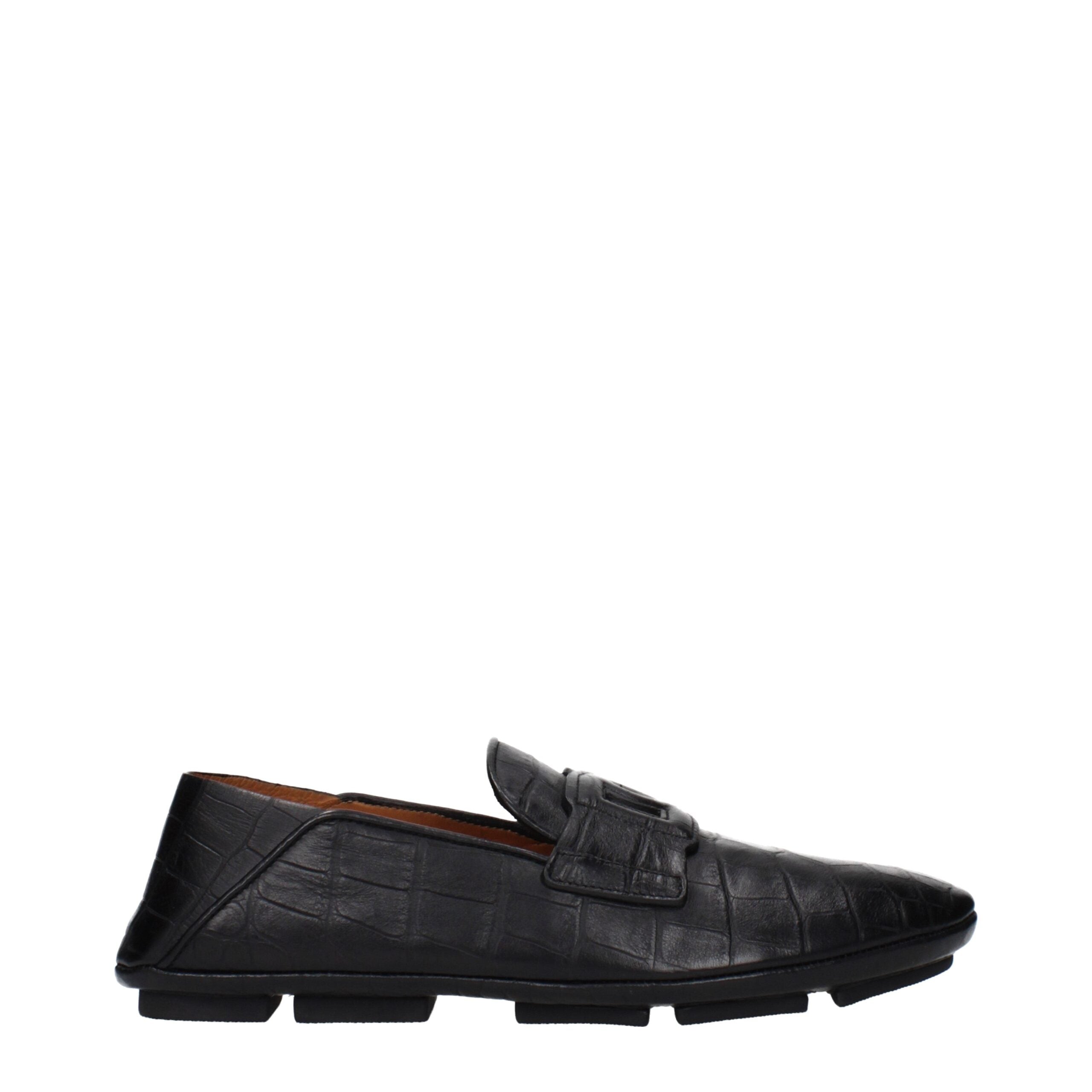 Dolce & Gabbana Schwarze Leder Loafer zum Hineinschlüpfen