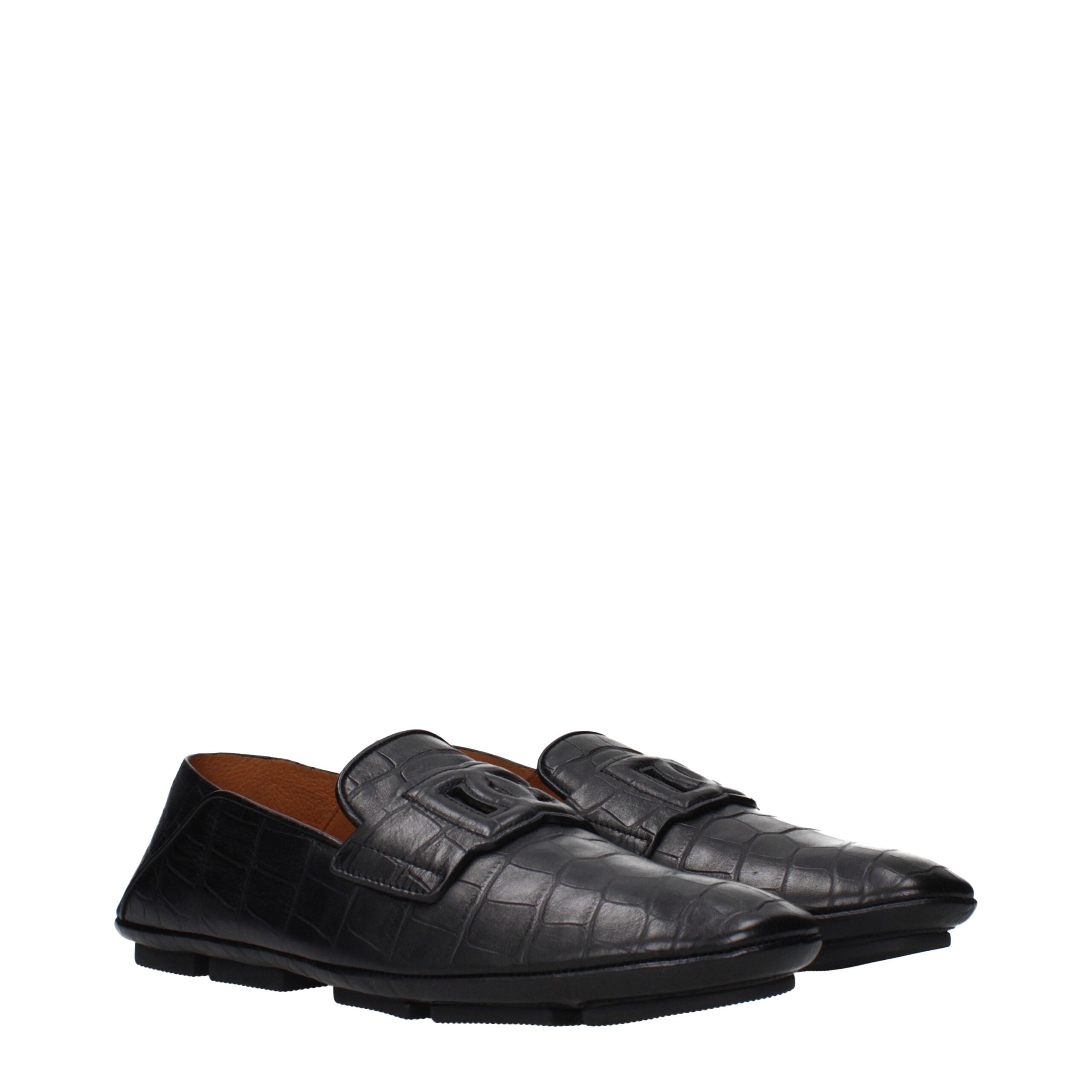 Dolce & Gabbana Schwarze Leder Loafer zum Hineinschlüpfen