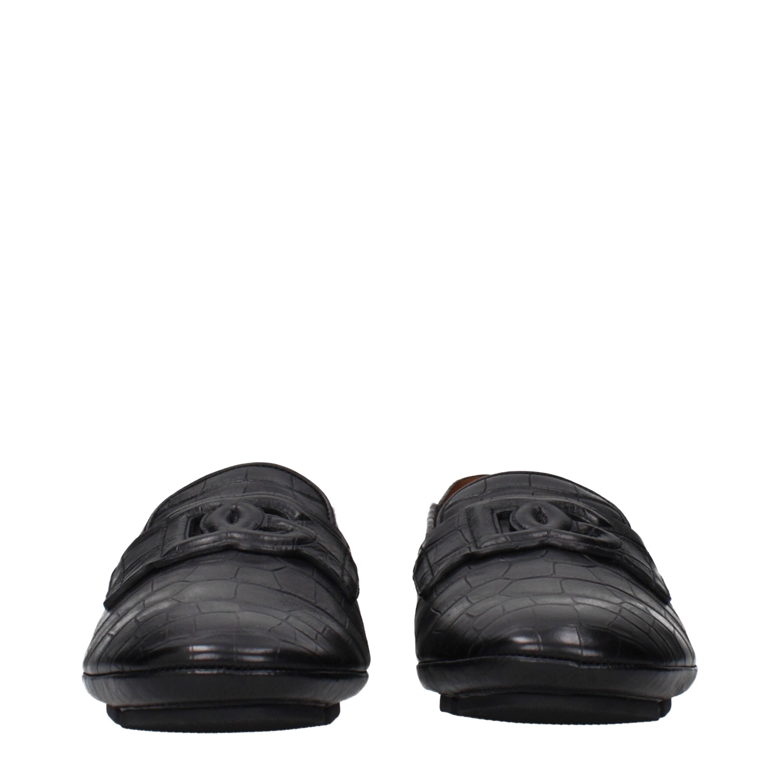Dolce & Gabbana Schwarze Leder Loafer zum Hineinschlüpfen
