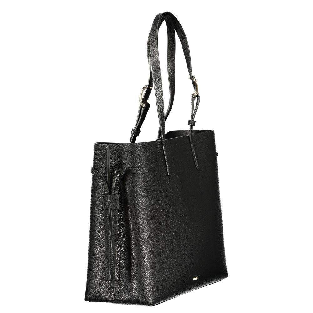Furla Schwarze Leder Damentasche