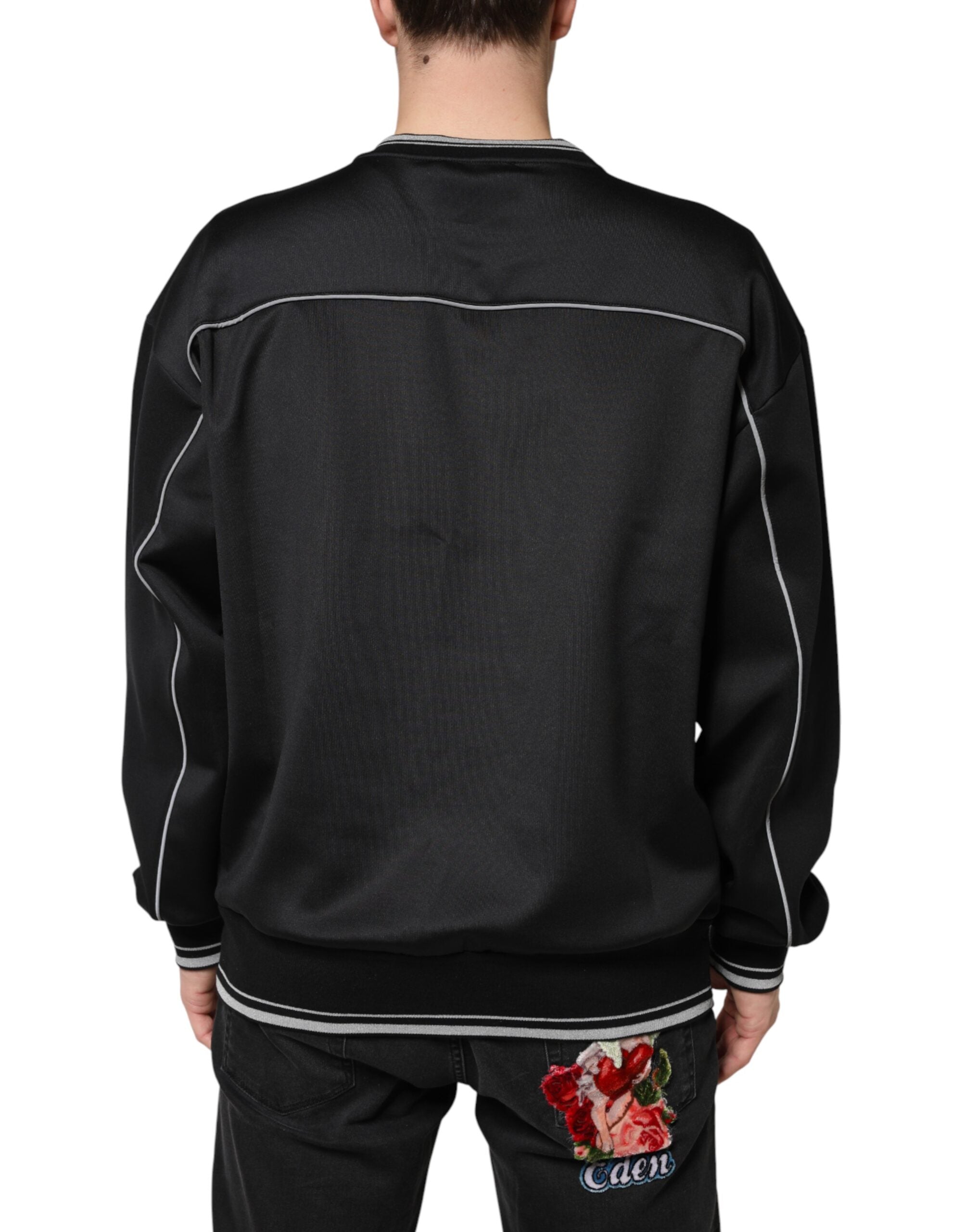 Dolce & Gabbana Schwarzer DG Logo Rundhals-Sweatshirt Pullover