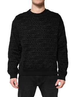 Dolce & Gabbana Schwarzer Rundhals-Sweatshirtpullover mit Monogramm