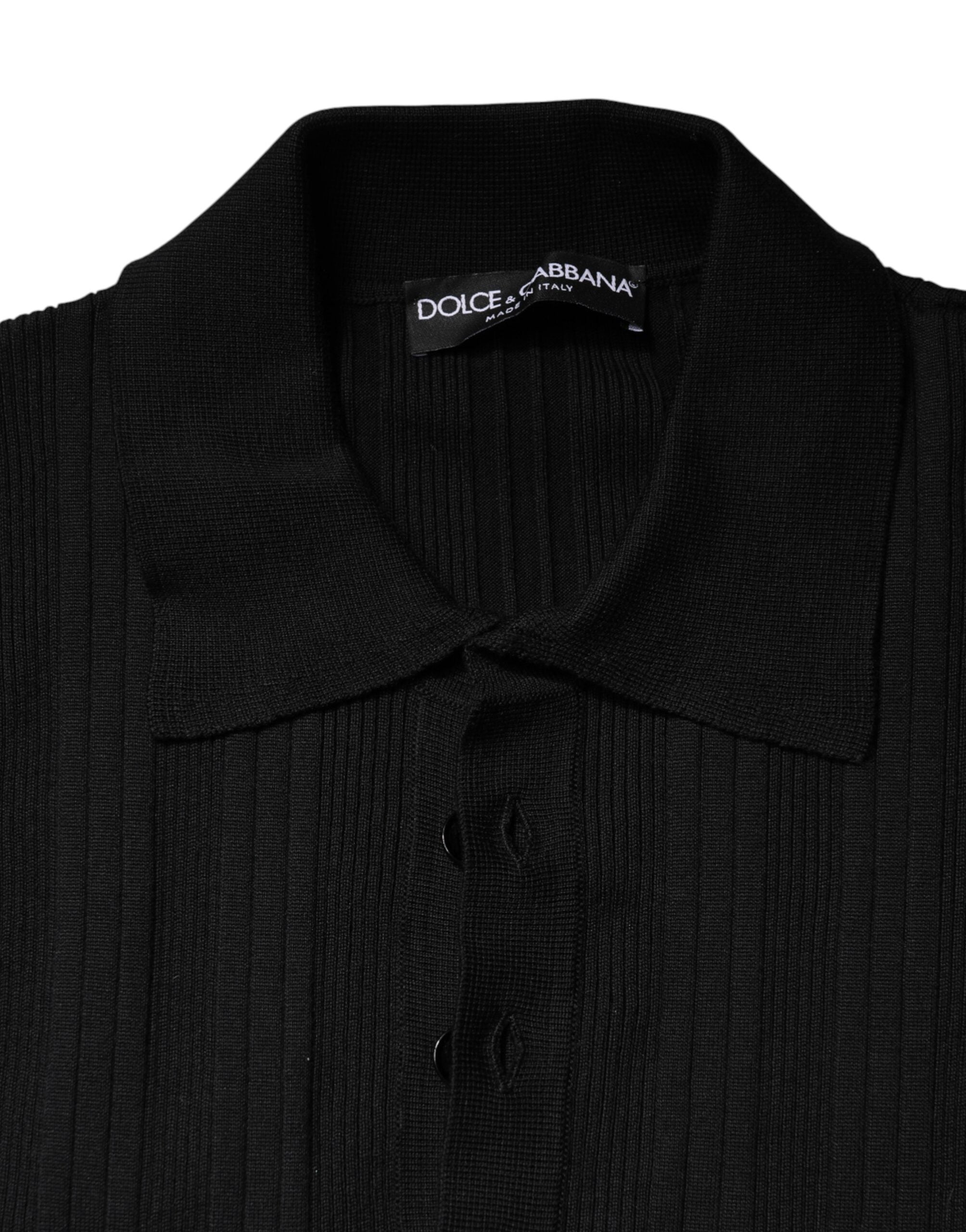 Dolce & Gabbana Schwarzer Pullover mit Crest-Detail und langen Ärmeln für Herren