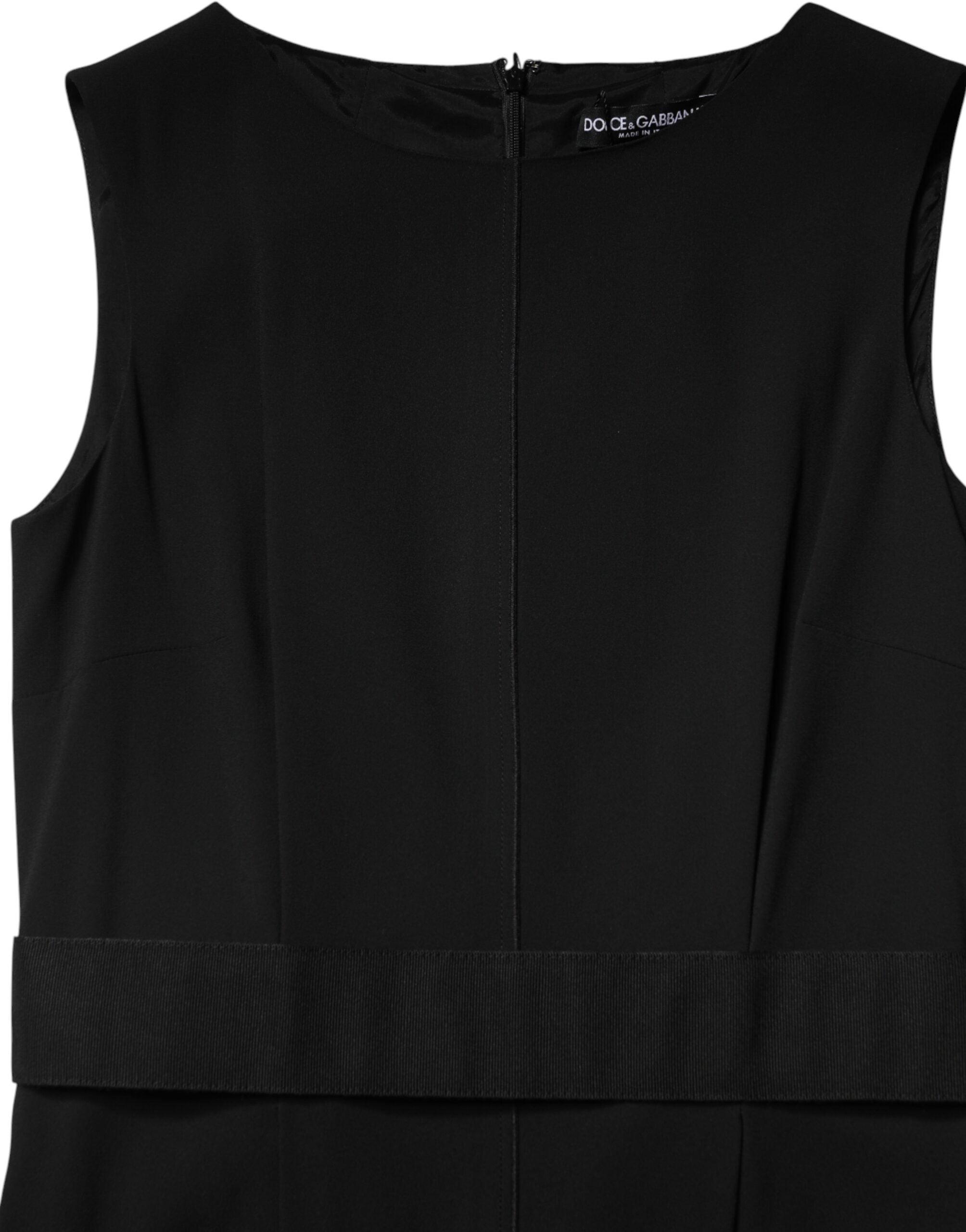 Dolce & Gabbana Schwarzes ärmelloses Etuikleid knielang