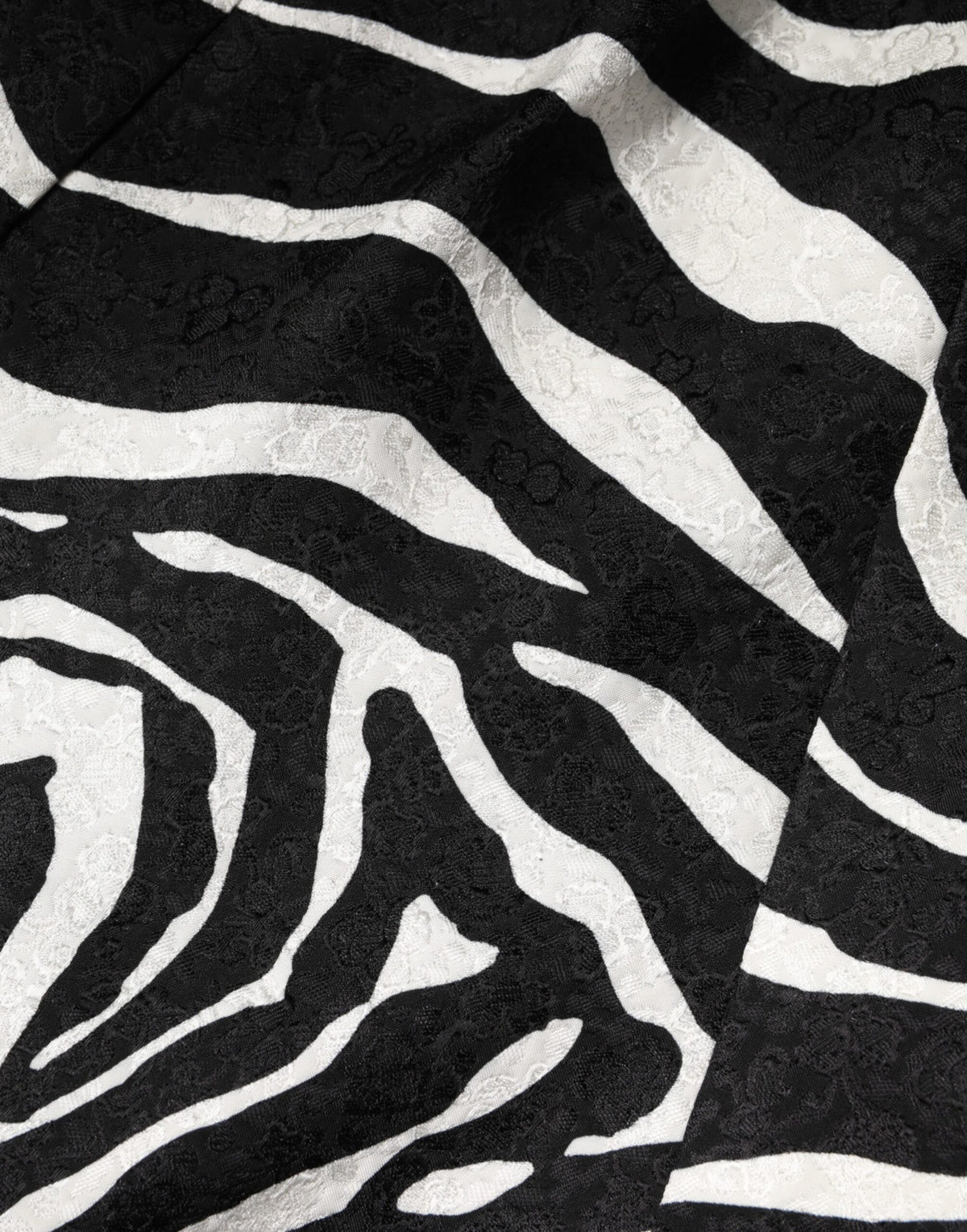 Dolce & Gabbana Ärmelloses A-Linien-Kleid in Schwarz-Weißem Zebra-Print