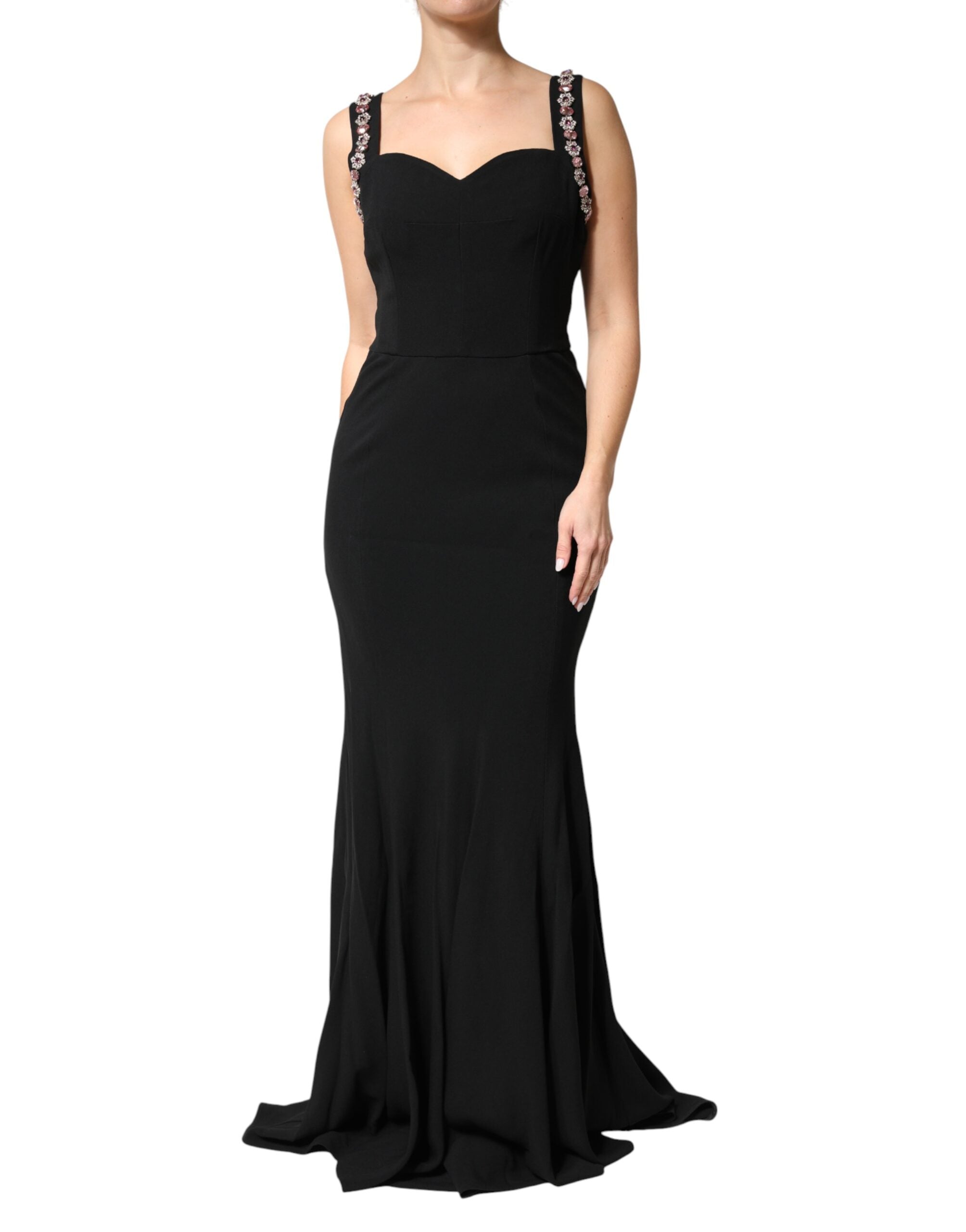 Dolce & Gabbana Schwarzes Bodycon-Abendkleid mit Verzierungen