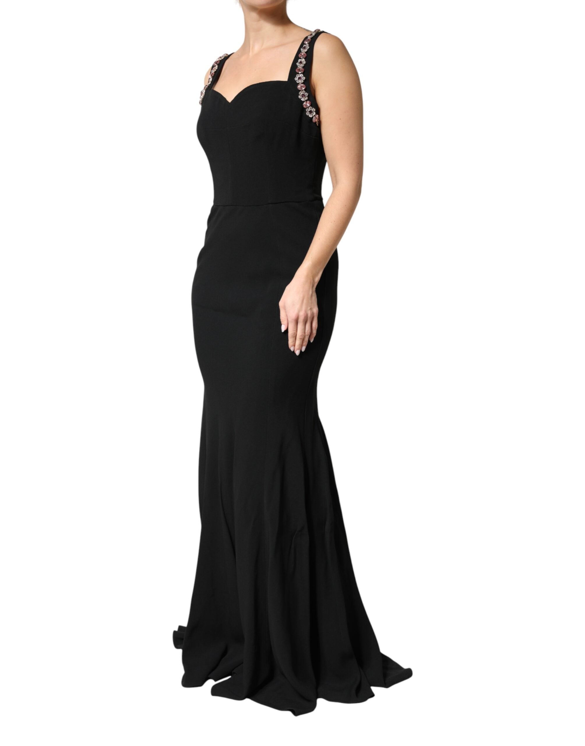 Dolce & Gabbana Schwarzes Bodycon-Abendkleid mit Verzierungen