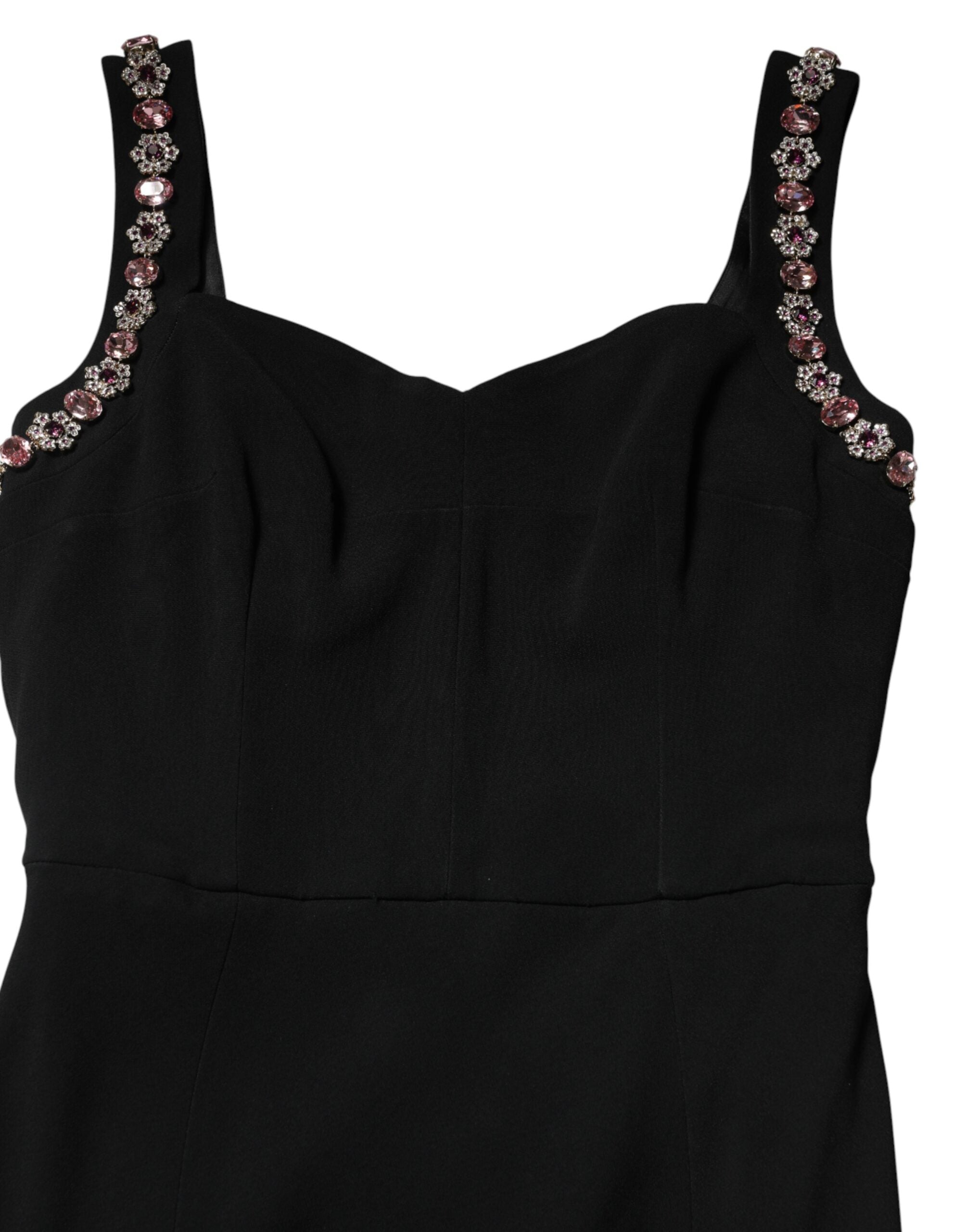 Dolce & Gabbana Schwarzes Bodycon-Abendkleid mit Verzierungen