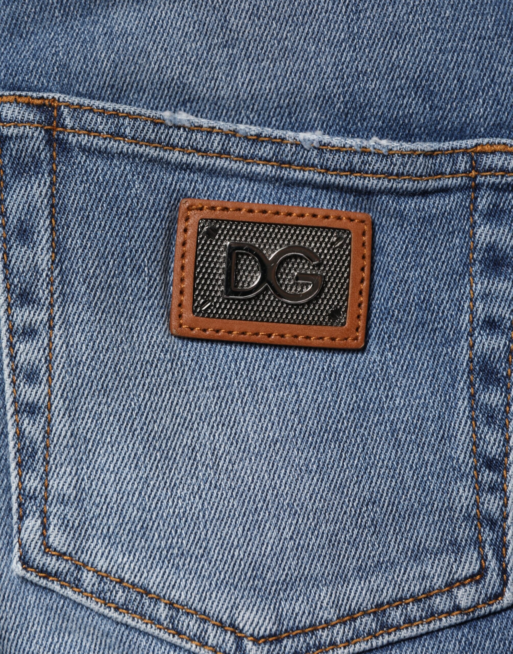 Dolce & Gabbana Blaue Skinny Jeans aus gewaschener Baumwolle