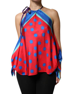 Dolce & Gabbana Mehrfarbige Polka-Dot-Krawatten-Halter-Bluse