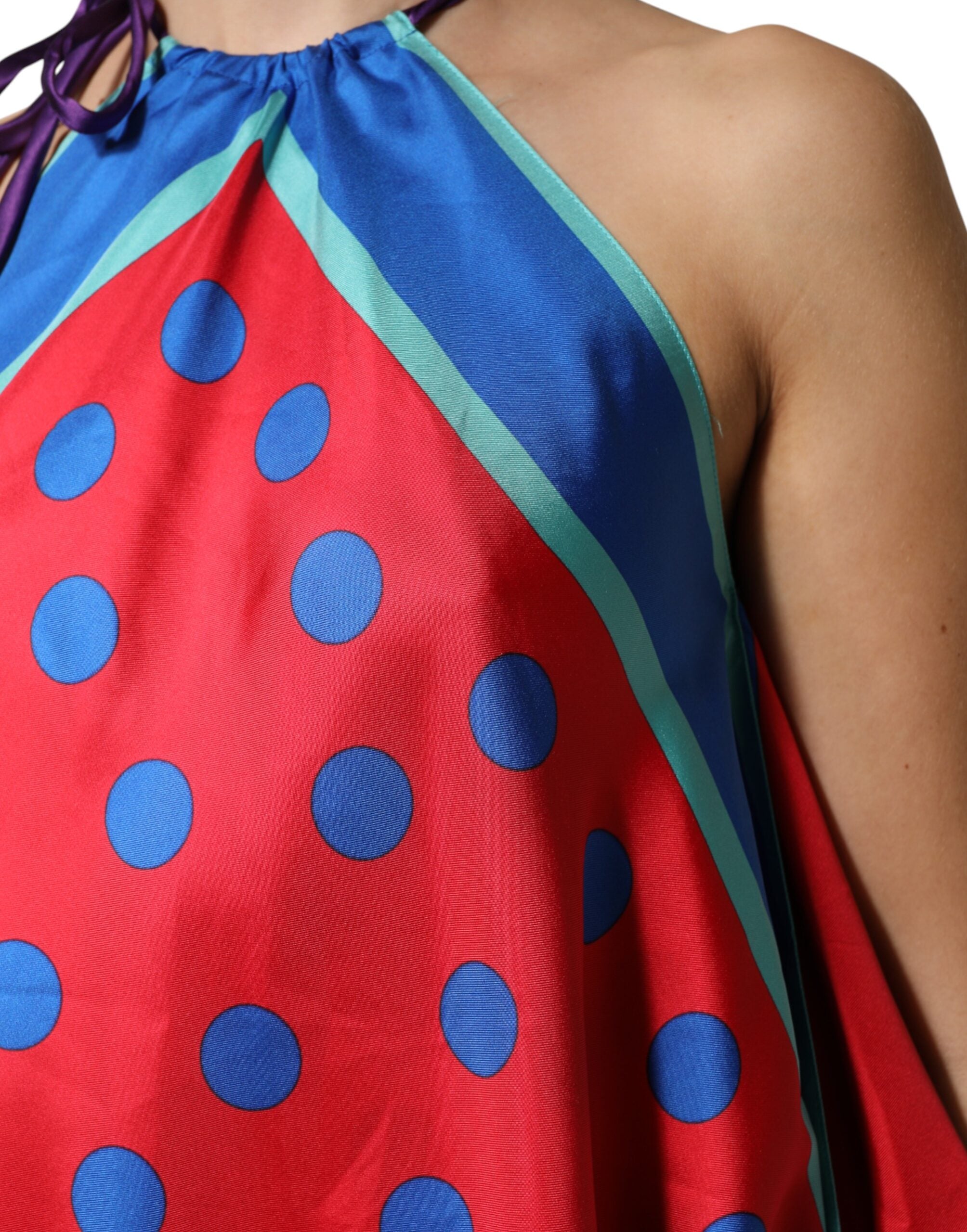 Dolce & Gabbana Mehrfarbige Polka-Dot-Krawatten-Halter-Bluse