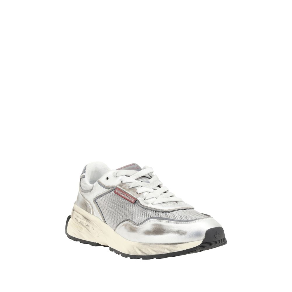 Dsquared² Weiße Kalbsleder Bos Taurus Athletic Sneaker