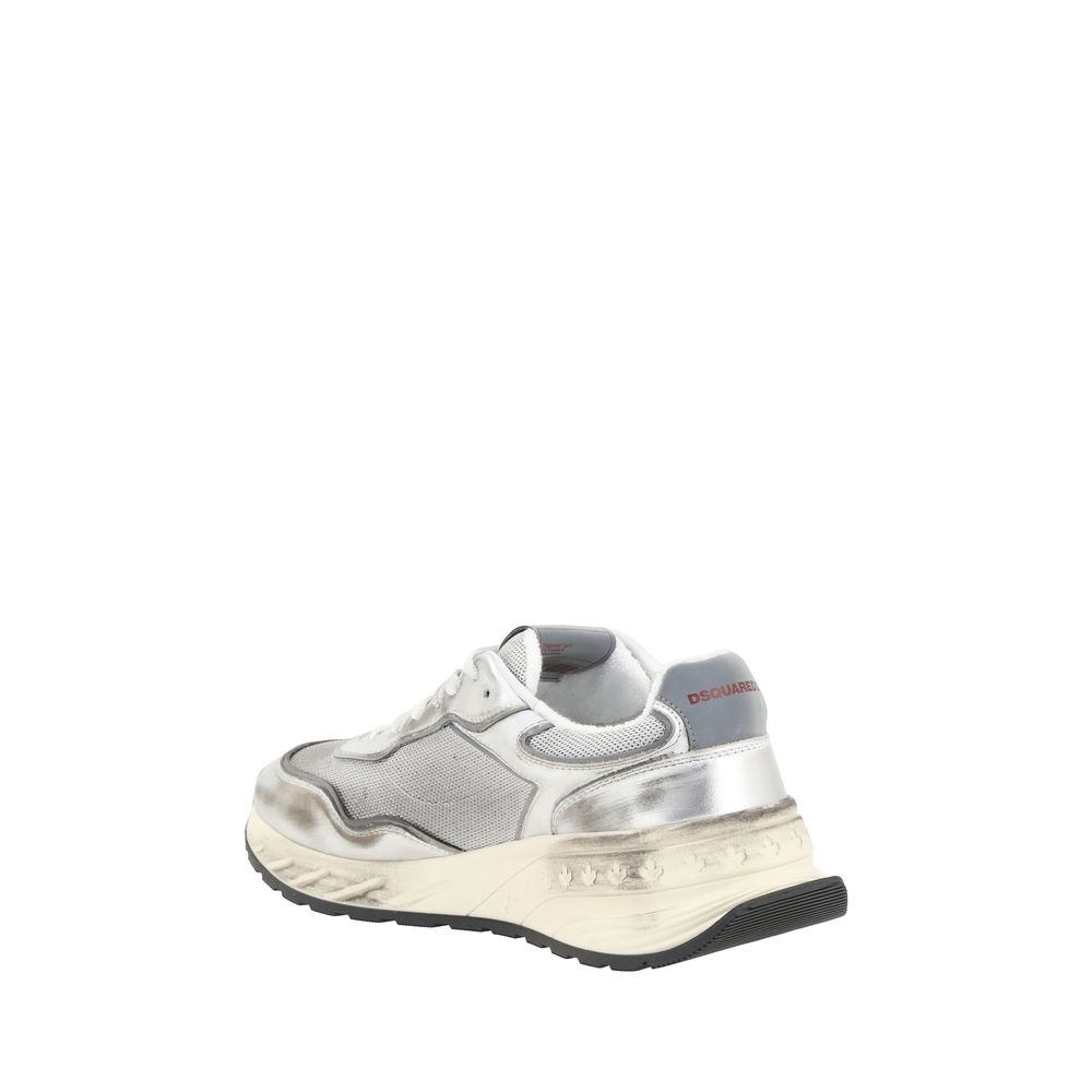 Dsquared² Weiße Kalbsleder Bos Taurus Athletic Sneaker