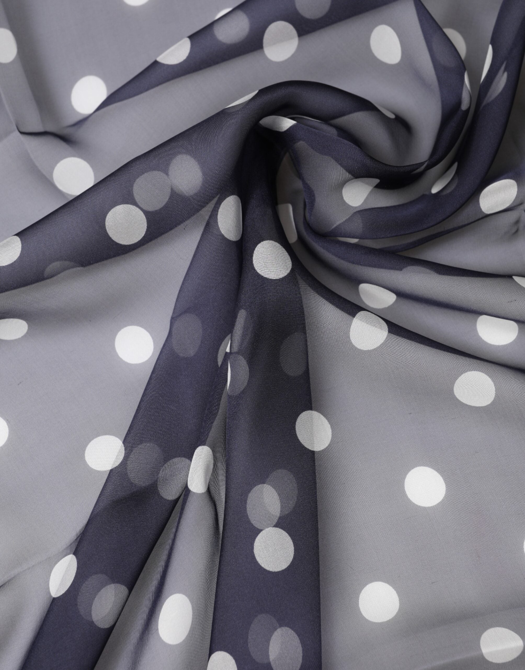 Dolce & Gabbana Blauer Seidenschal mit Polka Dots, 205cm x 132cm