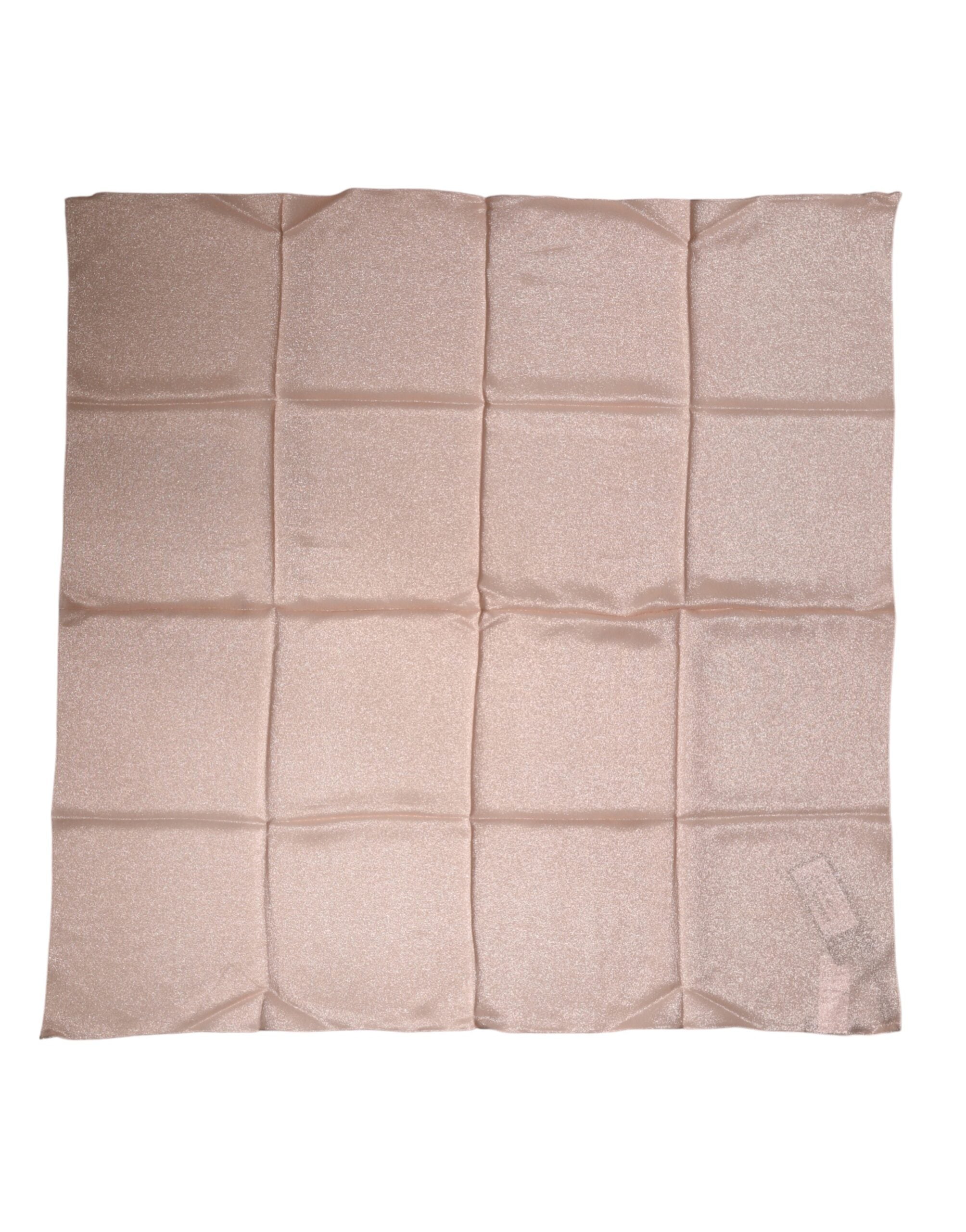 Dolce & Gabbana Leicht rosafarbener Seiden-Mix Foulard-Schal 87,5 cm x 86,5 cm