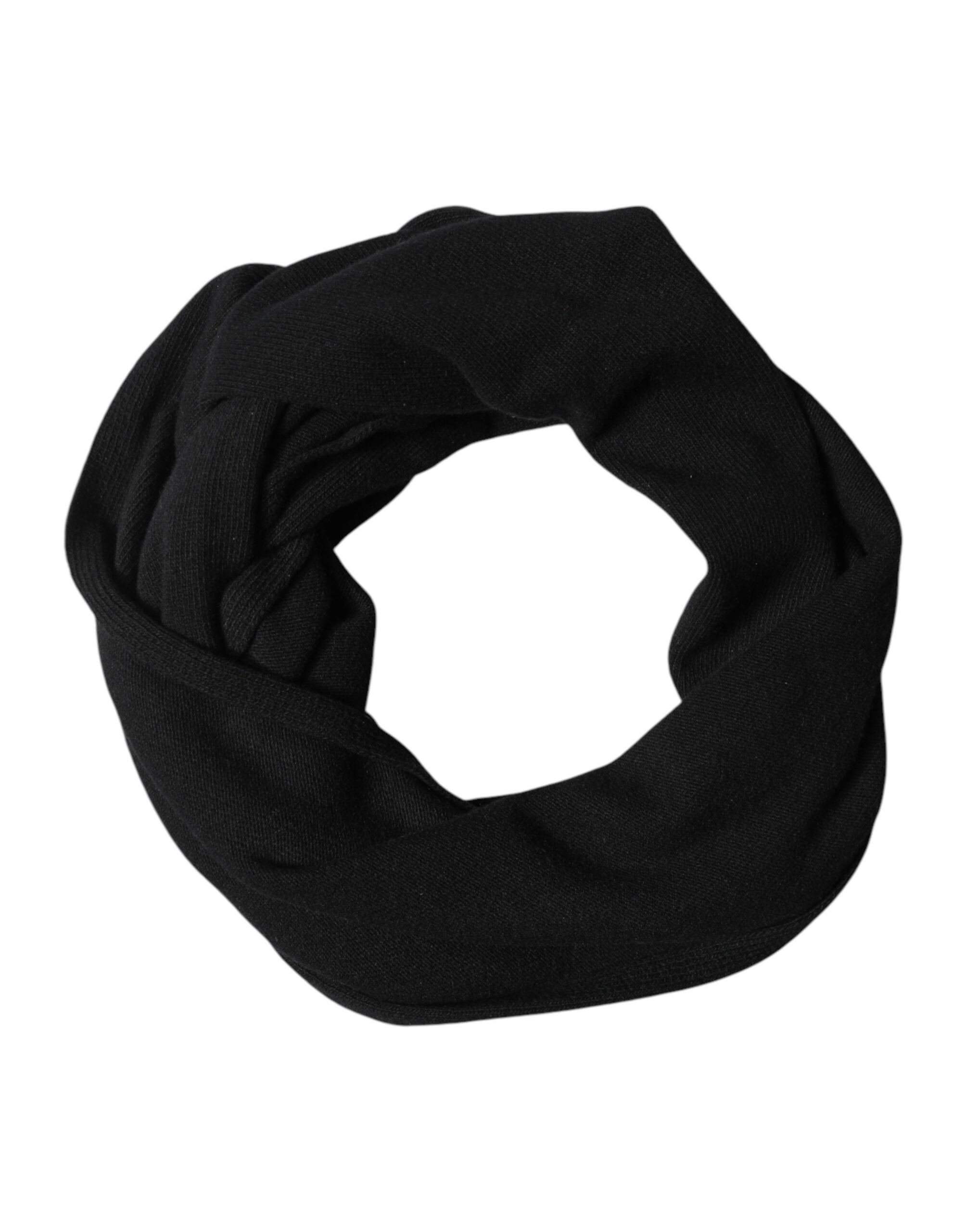 Dolce & Gabbana Schwarzer Wollstrick-Nackenwickel-Schal für Herren