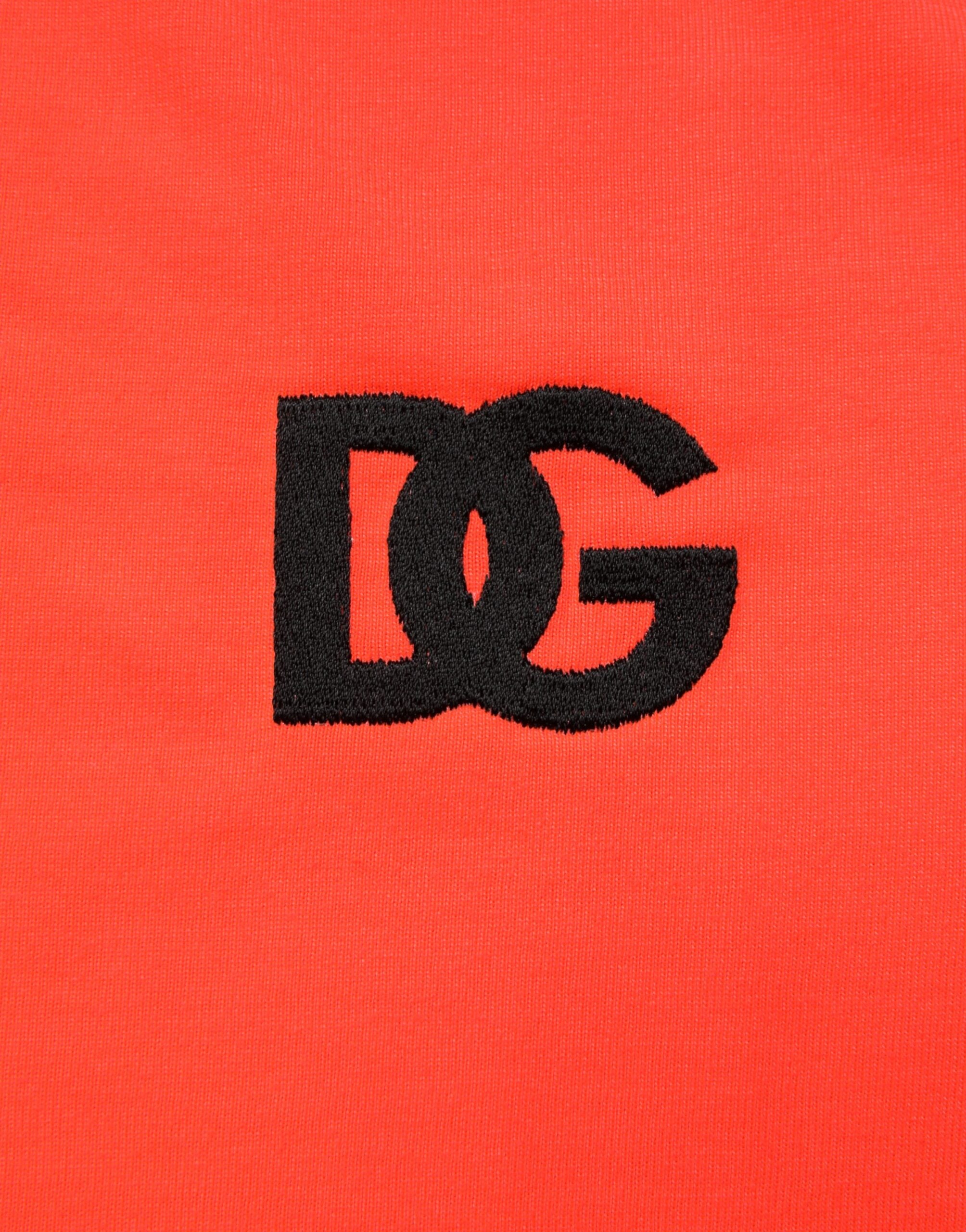 Dolce & Gabbana Neon Orange Polyester Rundhals Herren T-Shirt