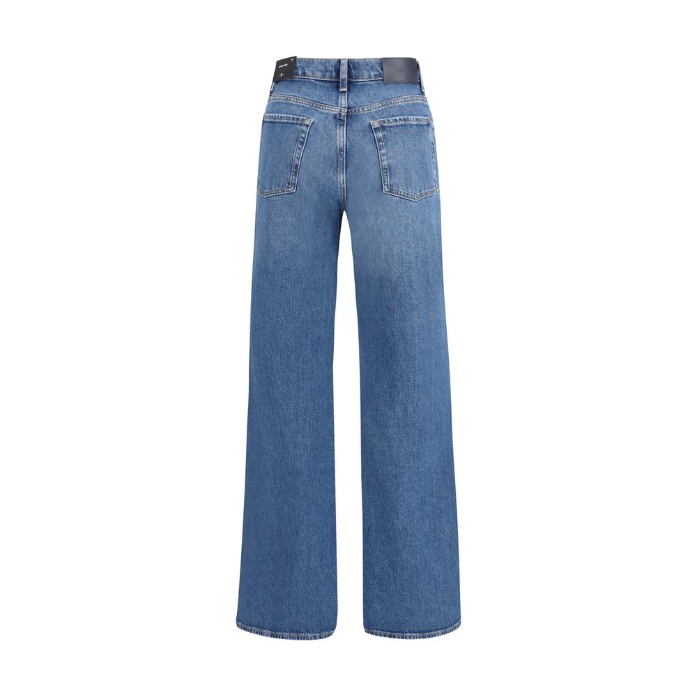 7FOR Blaue Baumwoll-Jeans mit ausgestelltem Bein
