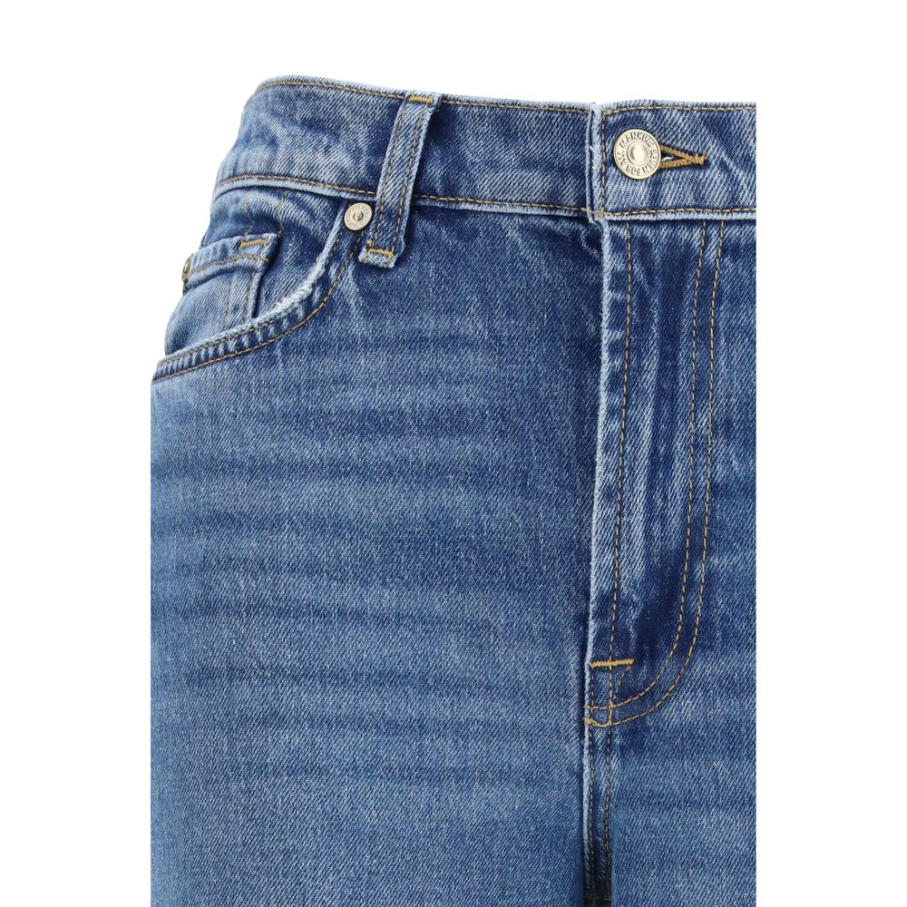 7FOR Blaue Baumwoll-Jeans mit ausgestelltem Bein