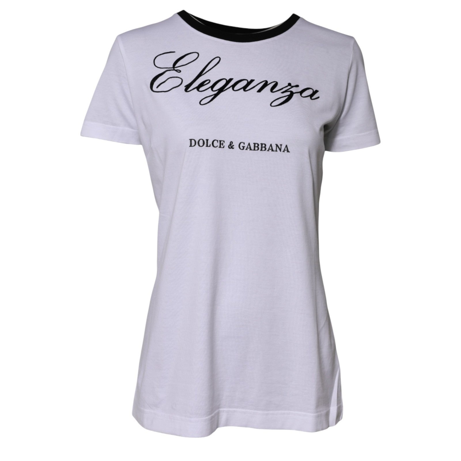 Dolce & Gabbana Weißes Eleganza Baumwoll-Rundhals-T-Shirt