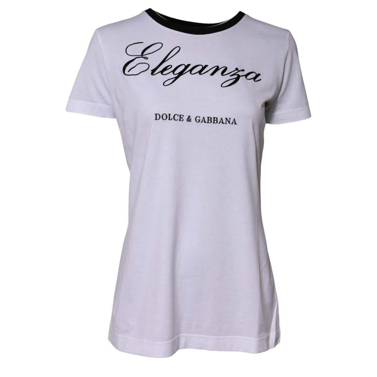 Dolce & Gabbana Weißes Eleganza Baumwoll-Rundhals-T-Shirt