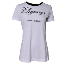 Dolce & Gabbana Weißes Eleganza Baumwoll-Rundhals-T-Shirt
