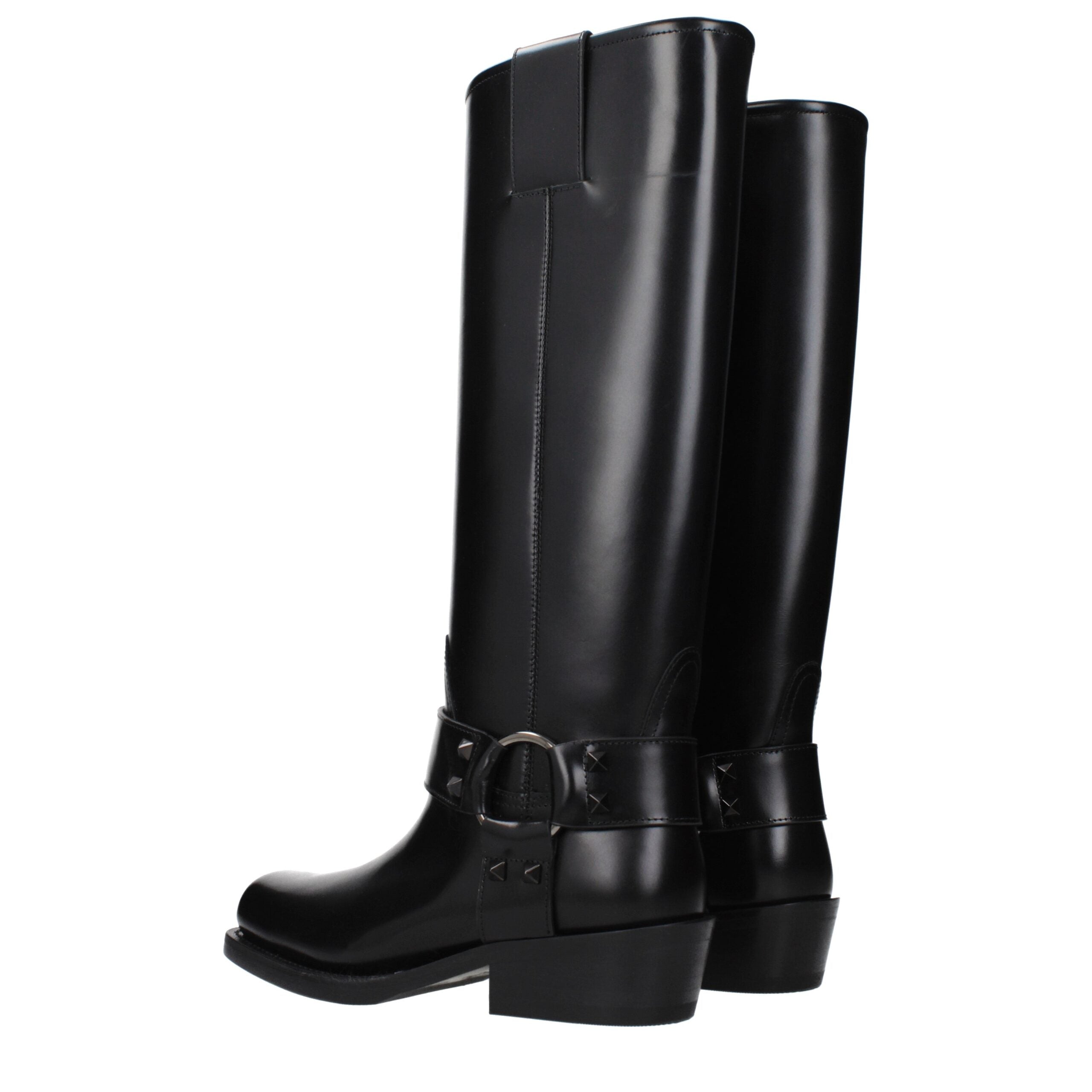 Valentino Garavani Schwarze Lederstiefel