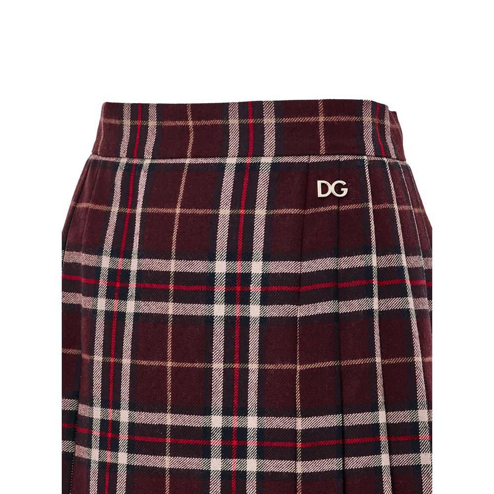 Dolce & Gabbana Minirock aus bordeauxfarbener Wolle
