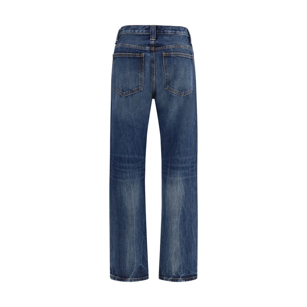 Khaite Blaue High-Waist Jeans aus Baumwolle