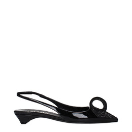 Prada Schwarze flache Sandalen aus Leder