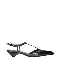 Prada Graue Leder-Sandalen mit flachem Absatz